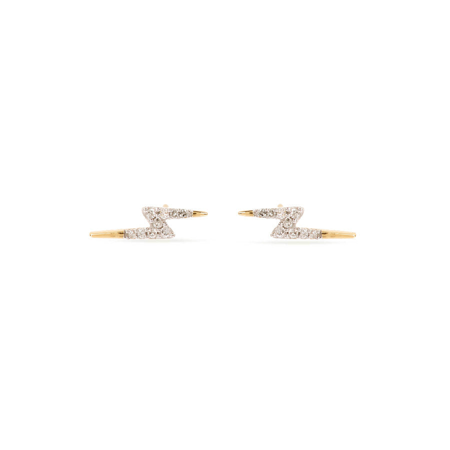 Tiny Pavé Lightning Bolt Posts