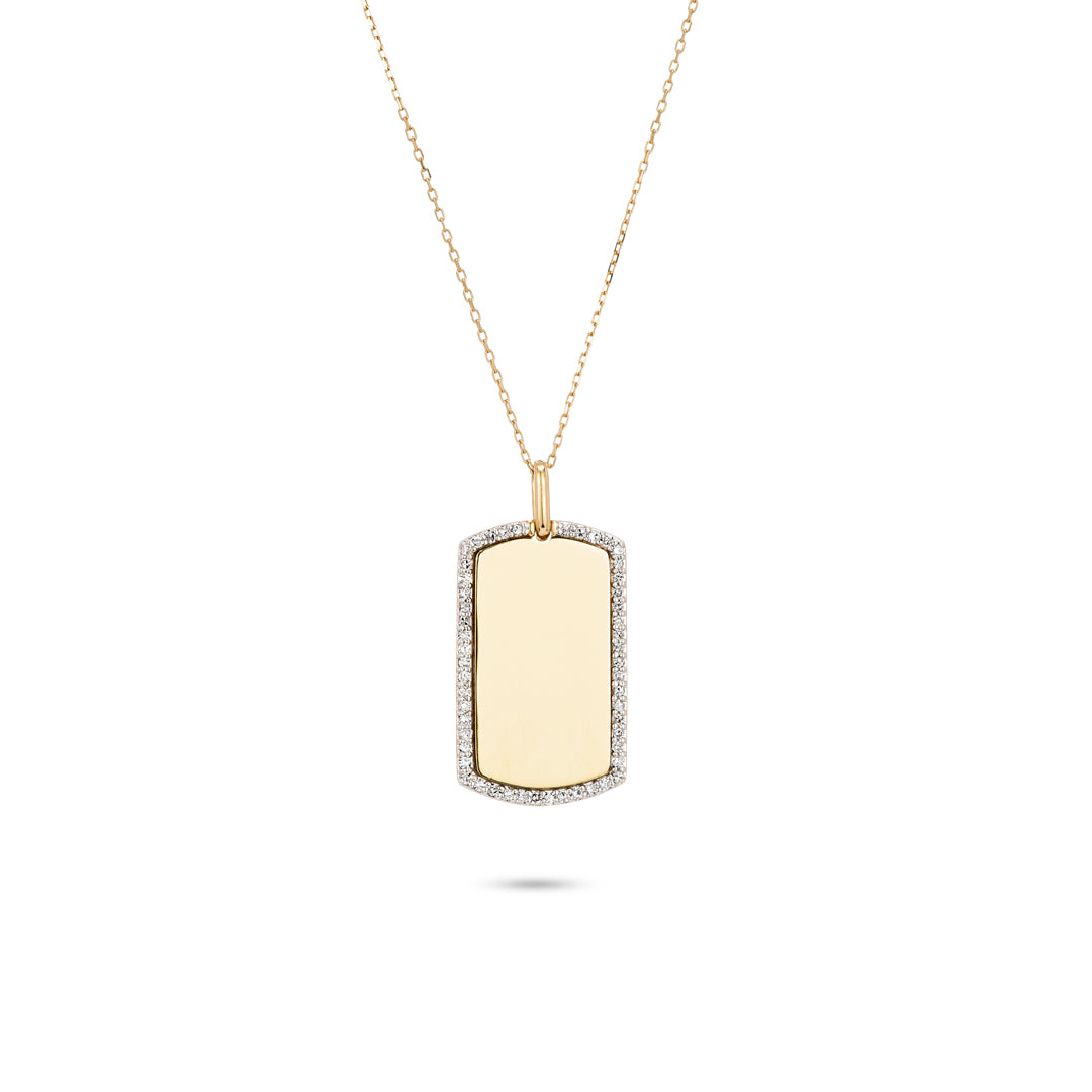 Pavé Dog Tag Necklace