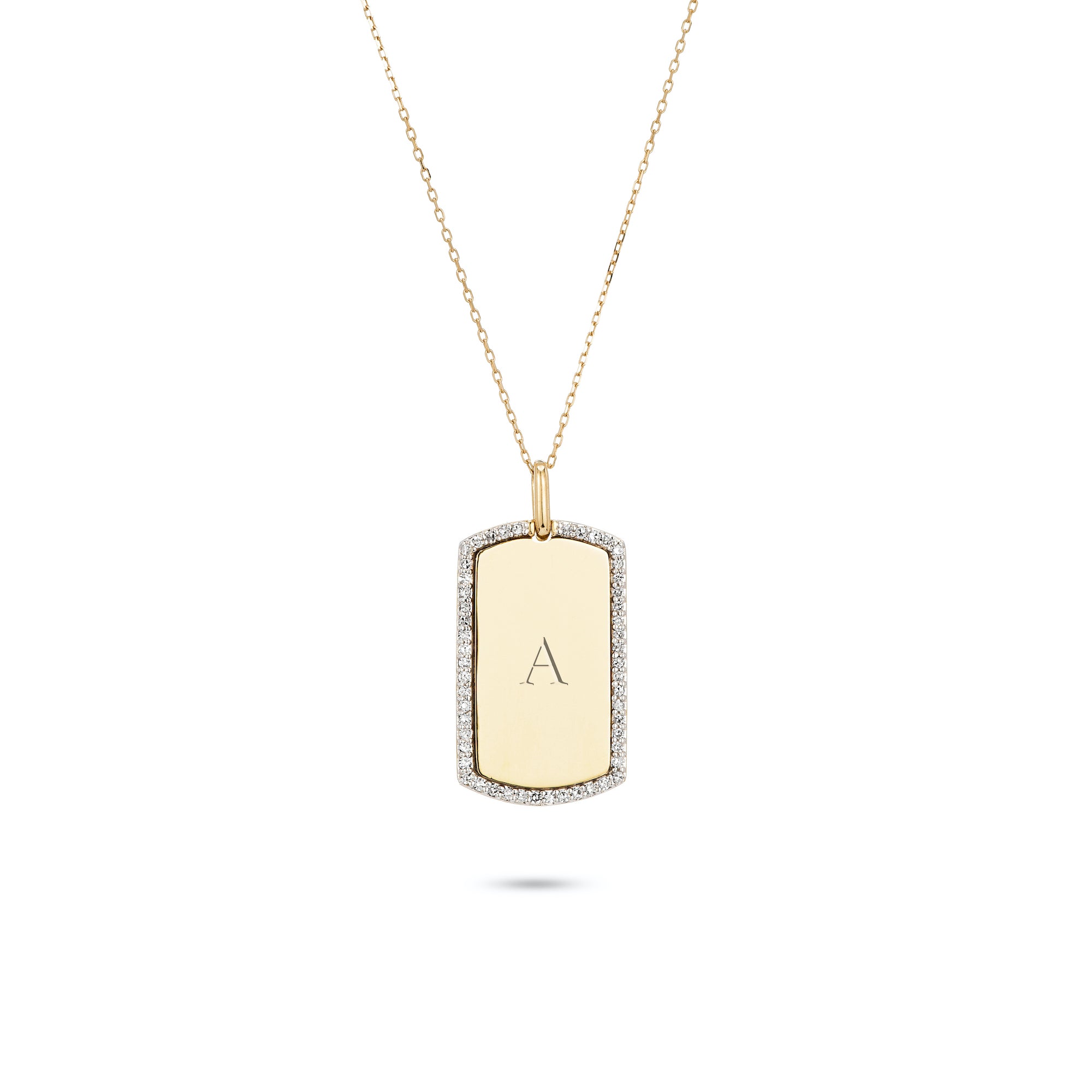 Pavé Dog Tag Necklace