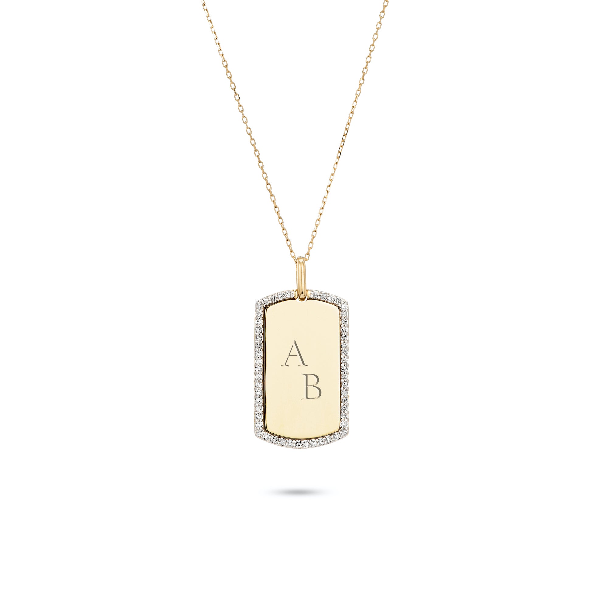 Pavé Dog Tag Necklace