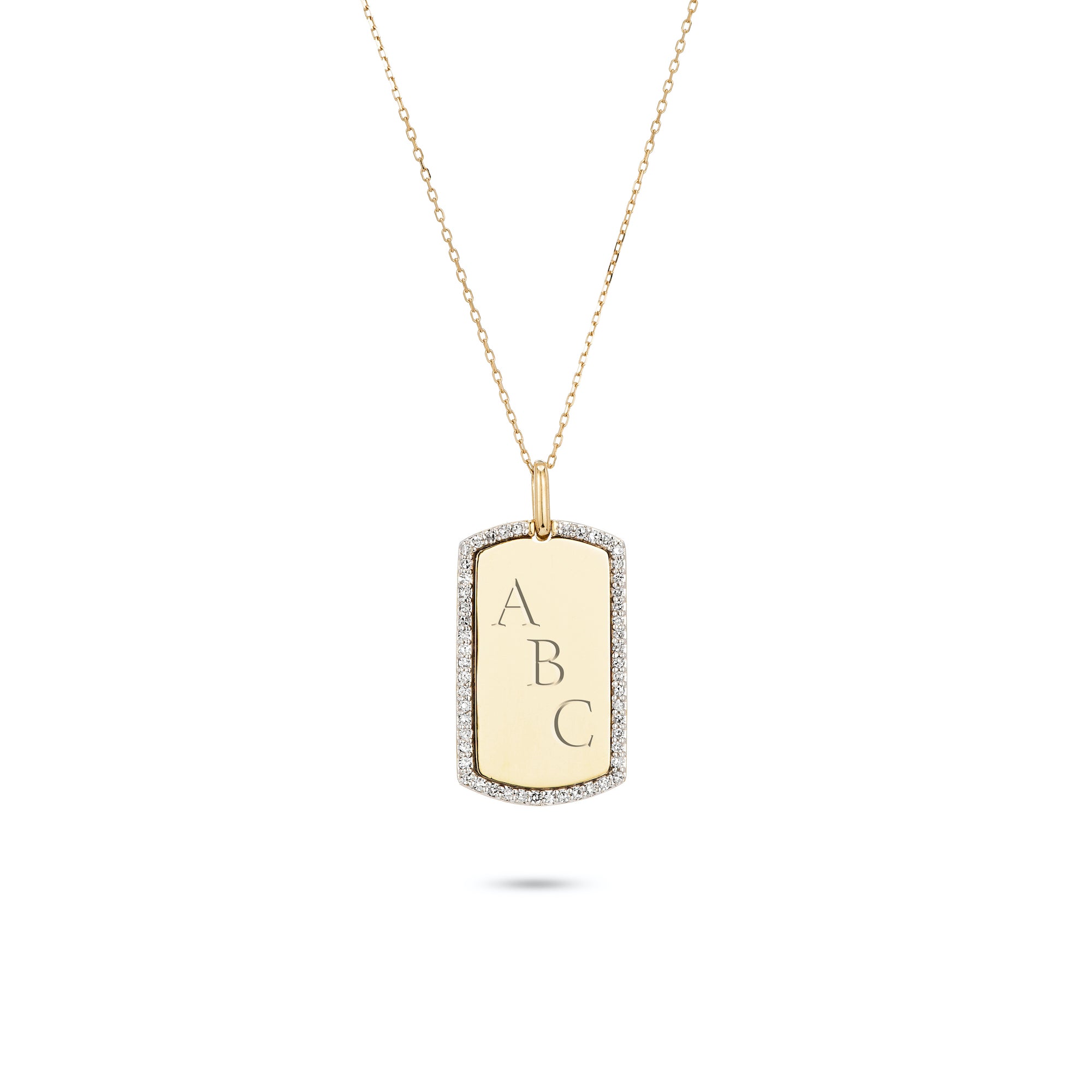 Pavé Dog Tag Necklace
