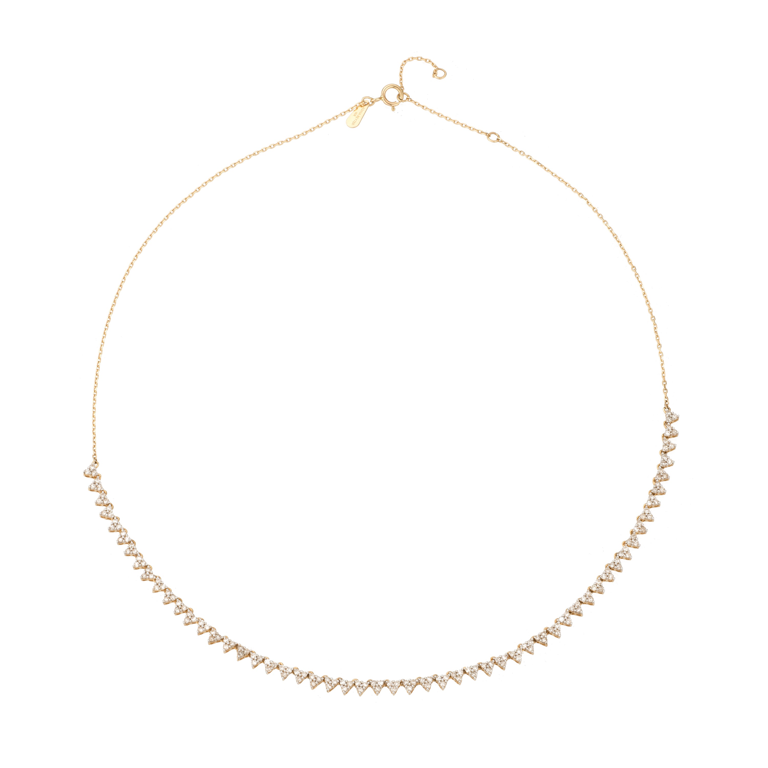 Diamond Cluster Half Riviera Necklace