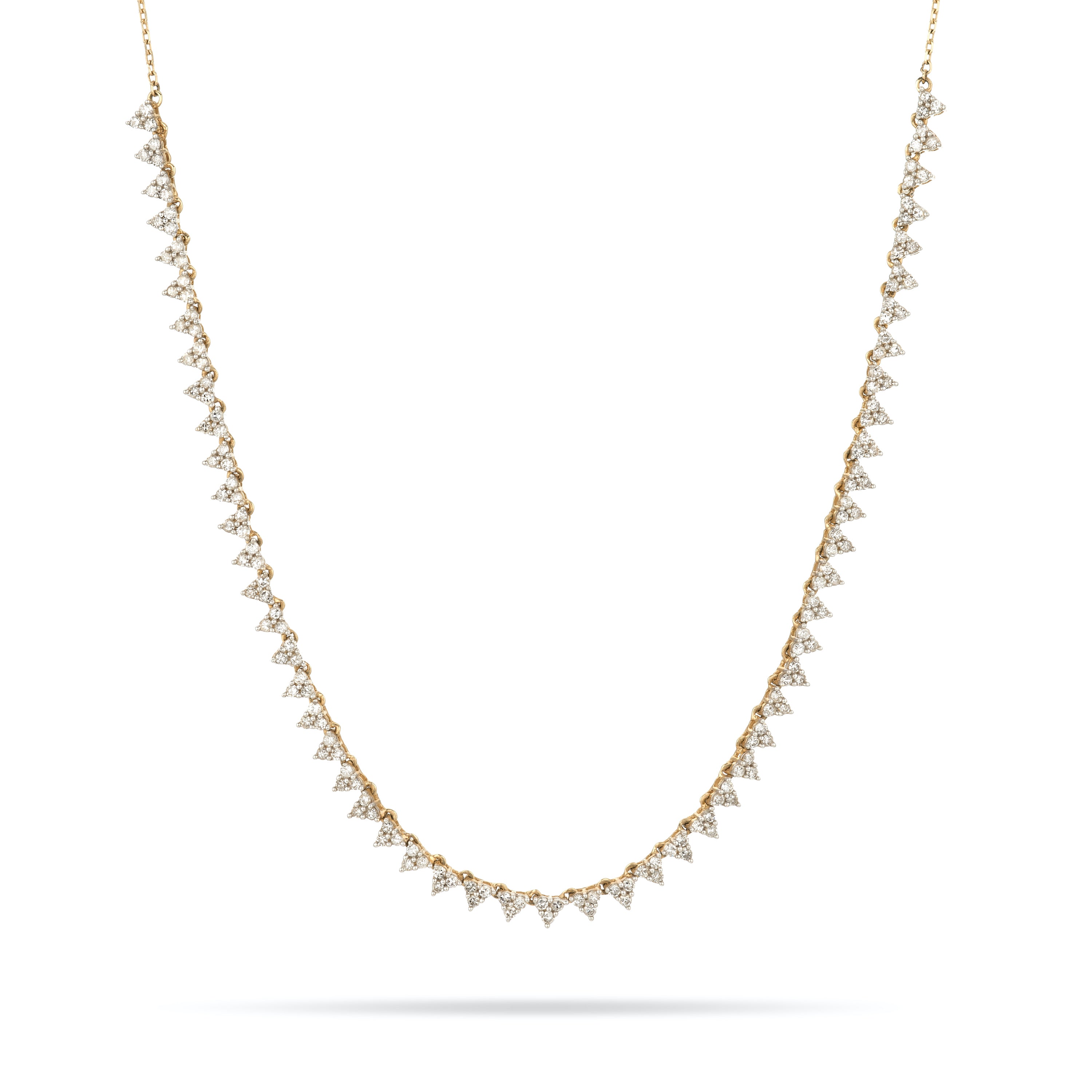 Diamond Cluster Half Riviera Necklace