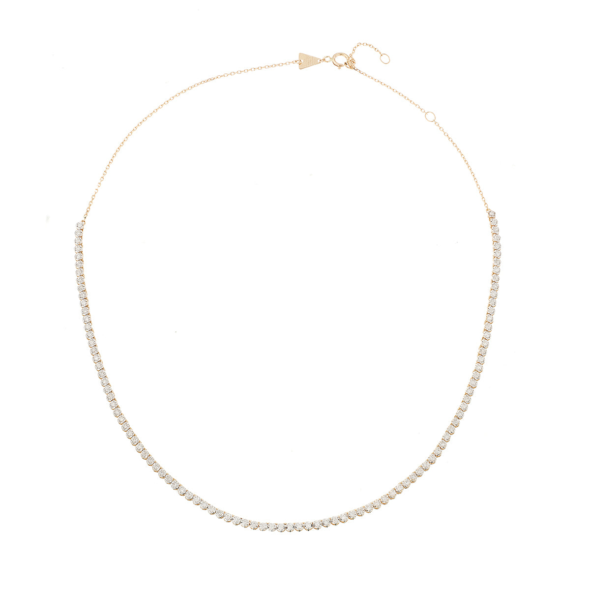 Round Diamond Half Riviera Necklace