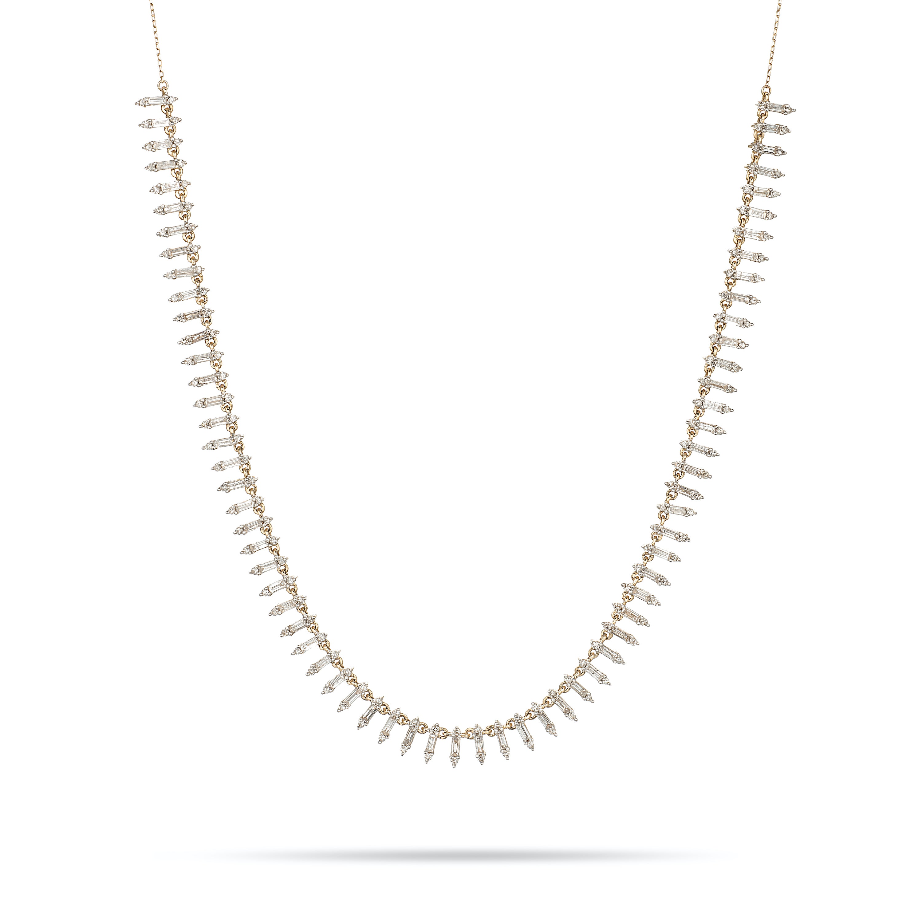 Stack Baguette Half Riviera Necklace