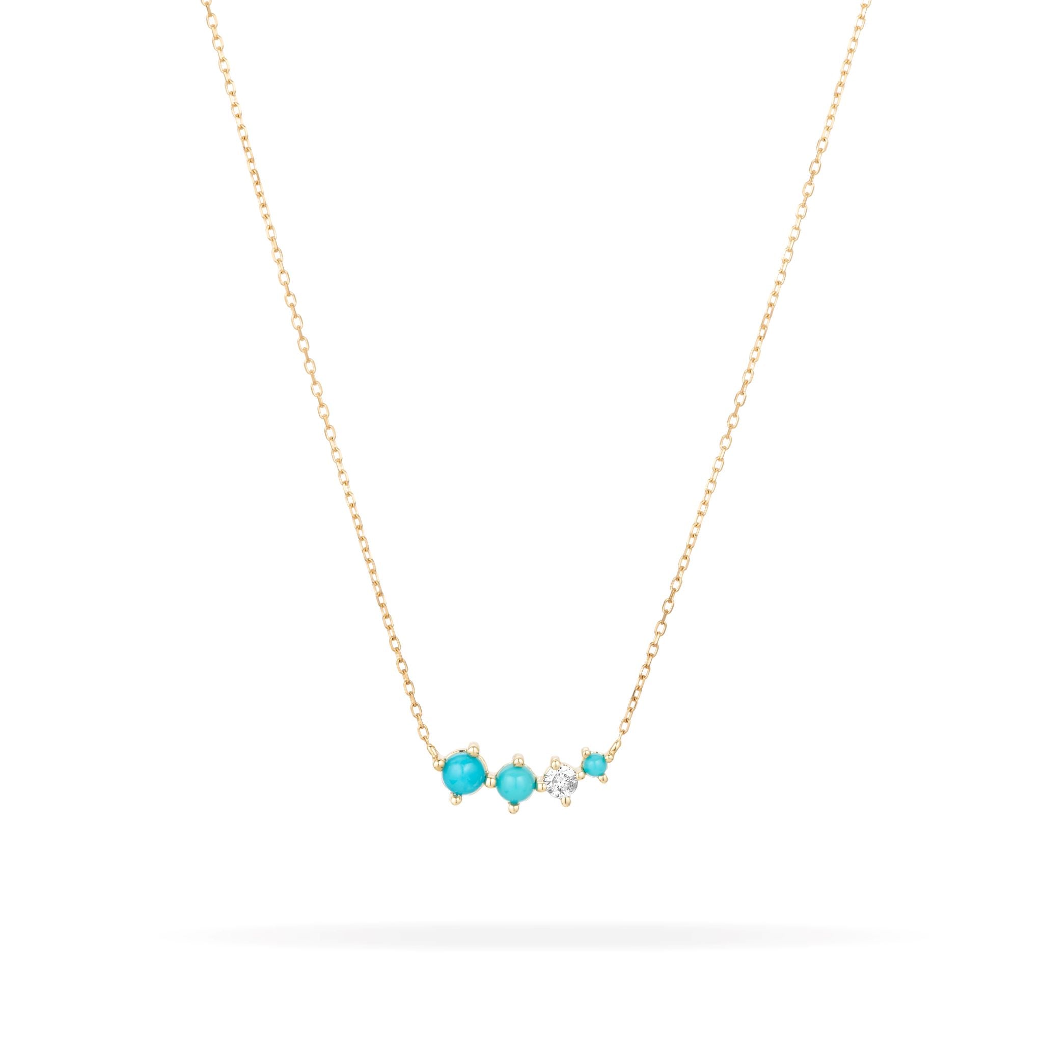 Turquoise and shop diamond necklace