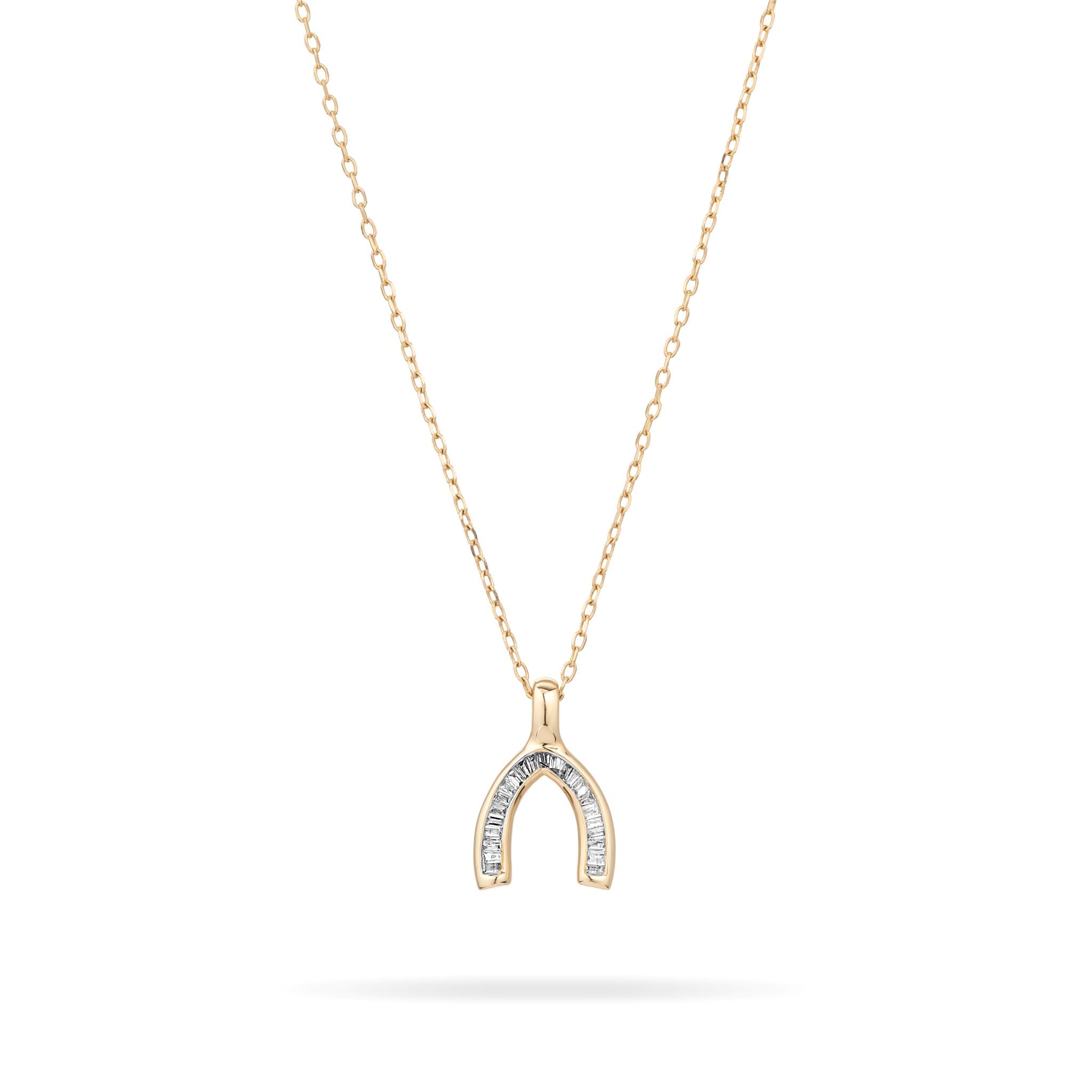 Baguette Wishbone Necklace
