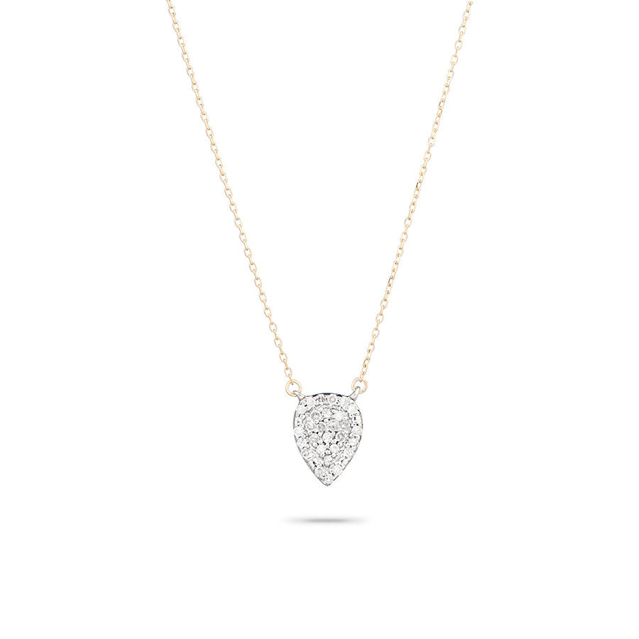 Solid Pavé Teardrop Necklace