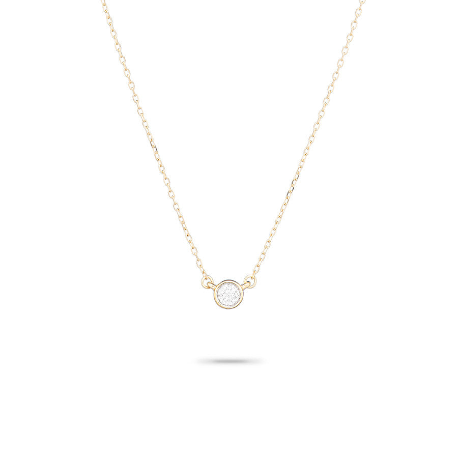 Single diamond deals necklace gold