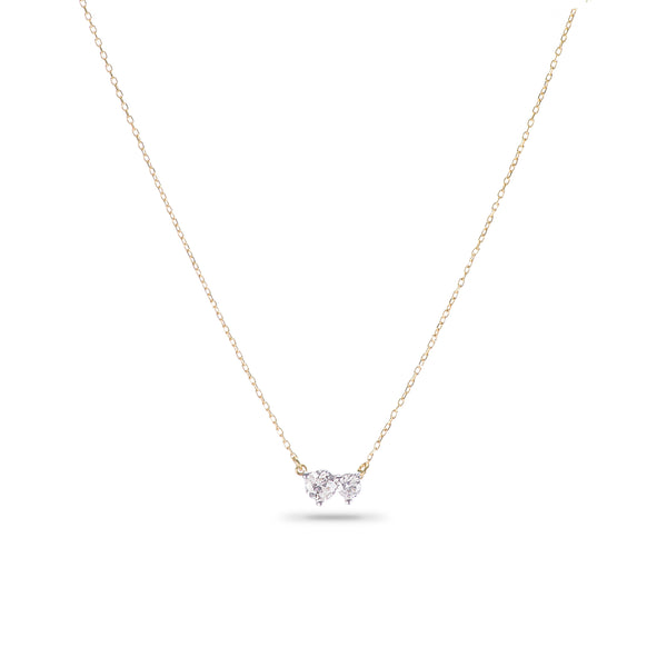 les bon bon】two diamond necklace-