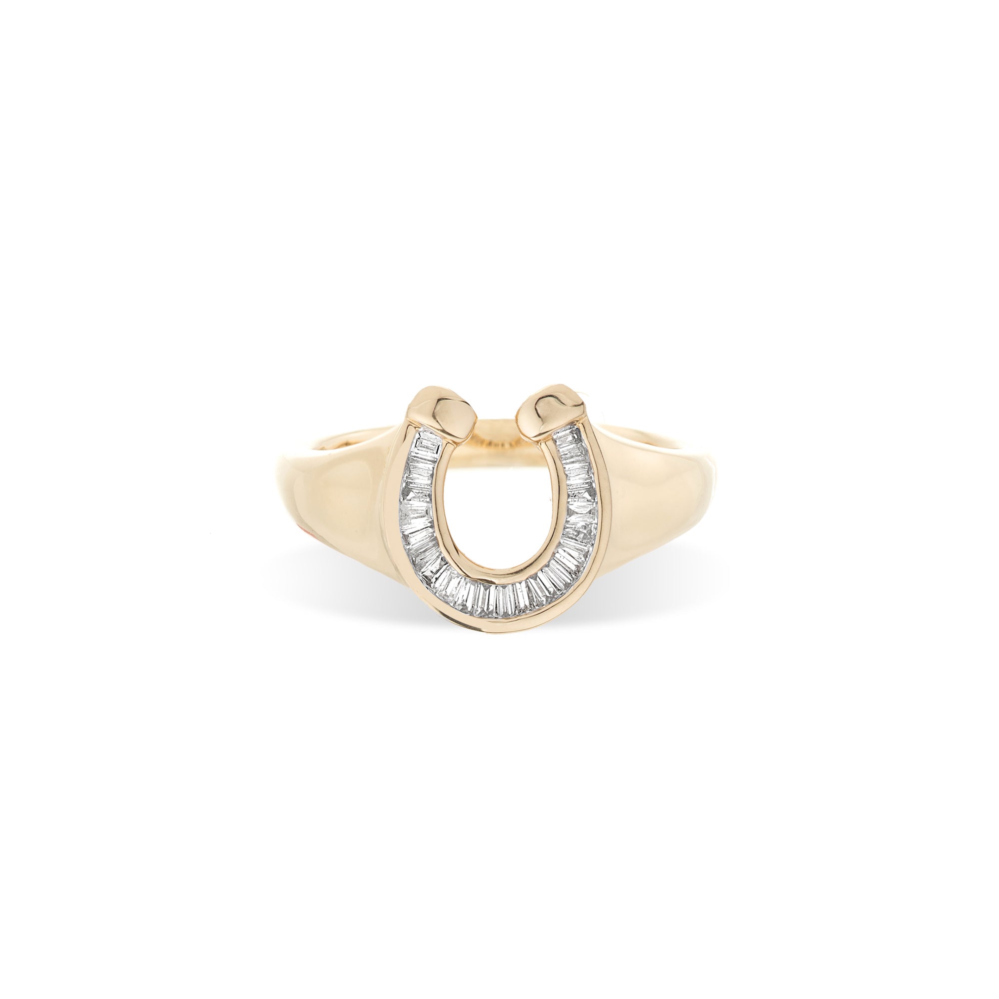 Baguette Horseshoe Signet Ring