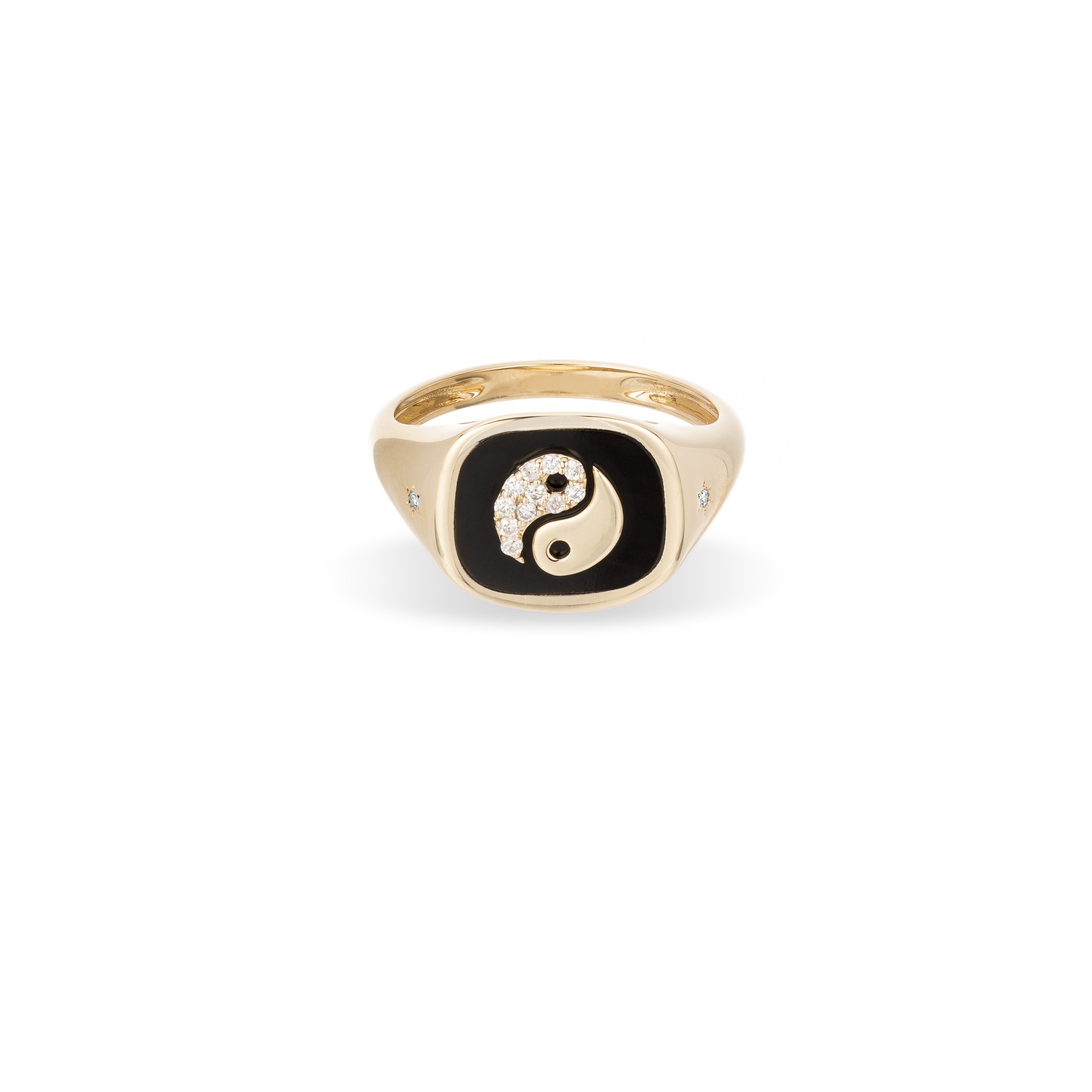 Zodiac Ceramic + Diamond Gemini Signet Ring