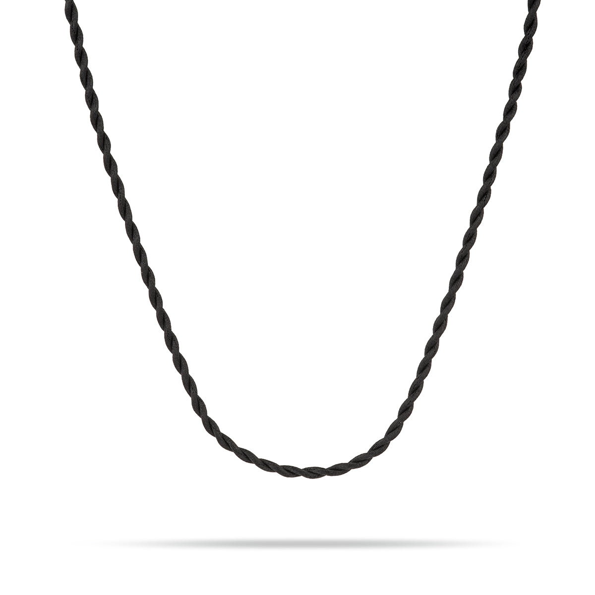 Twisted Braid Black Satin Cord Necklace for Mini Beads