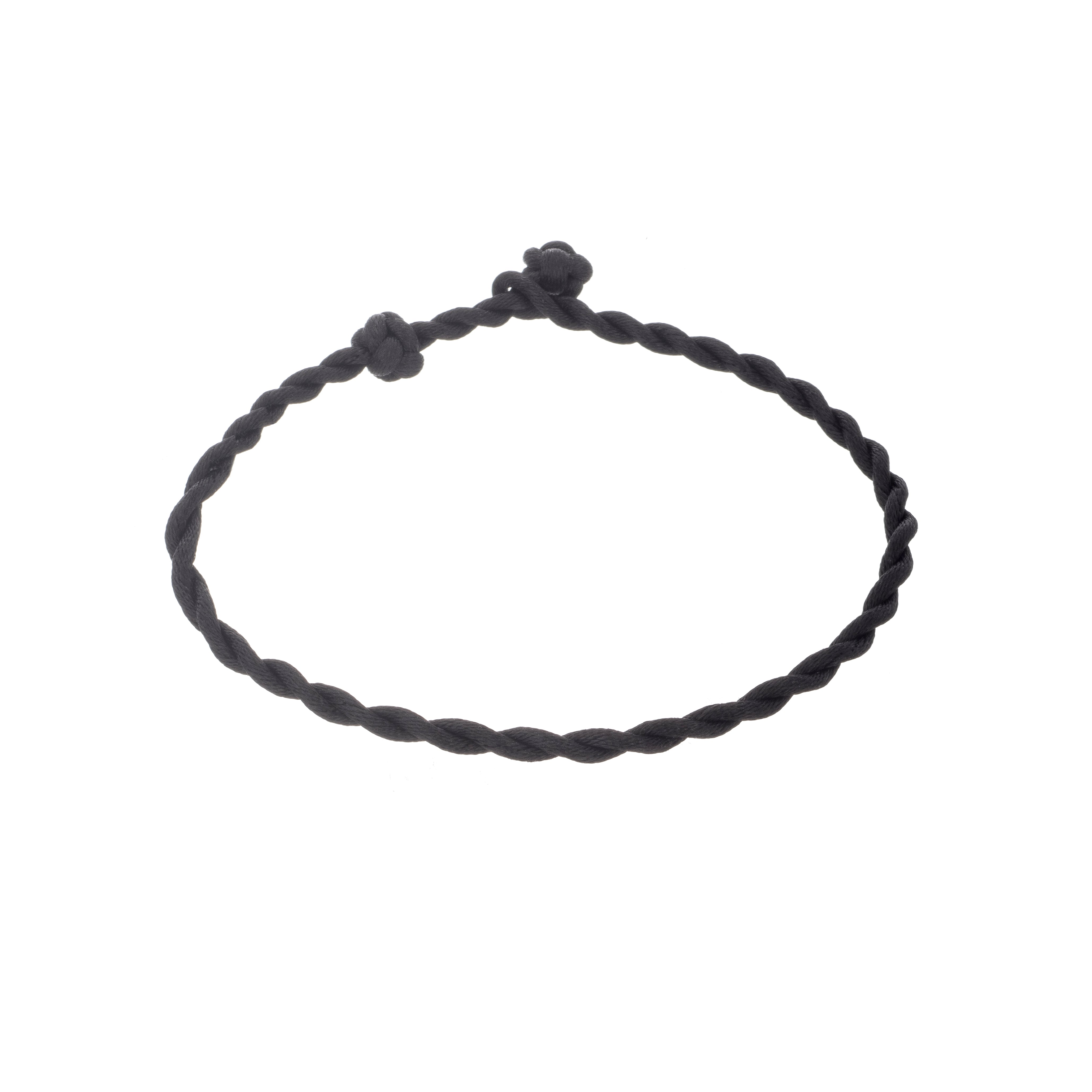 Twisted Braid Black Satin Cord Bracelet for Mini Beads