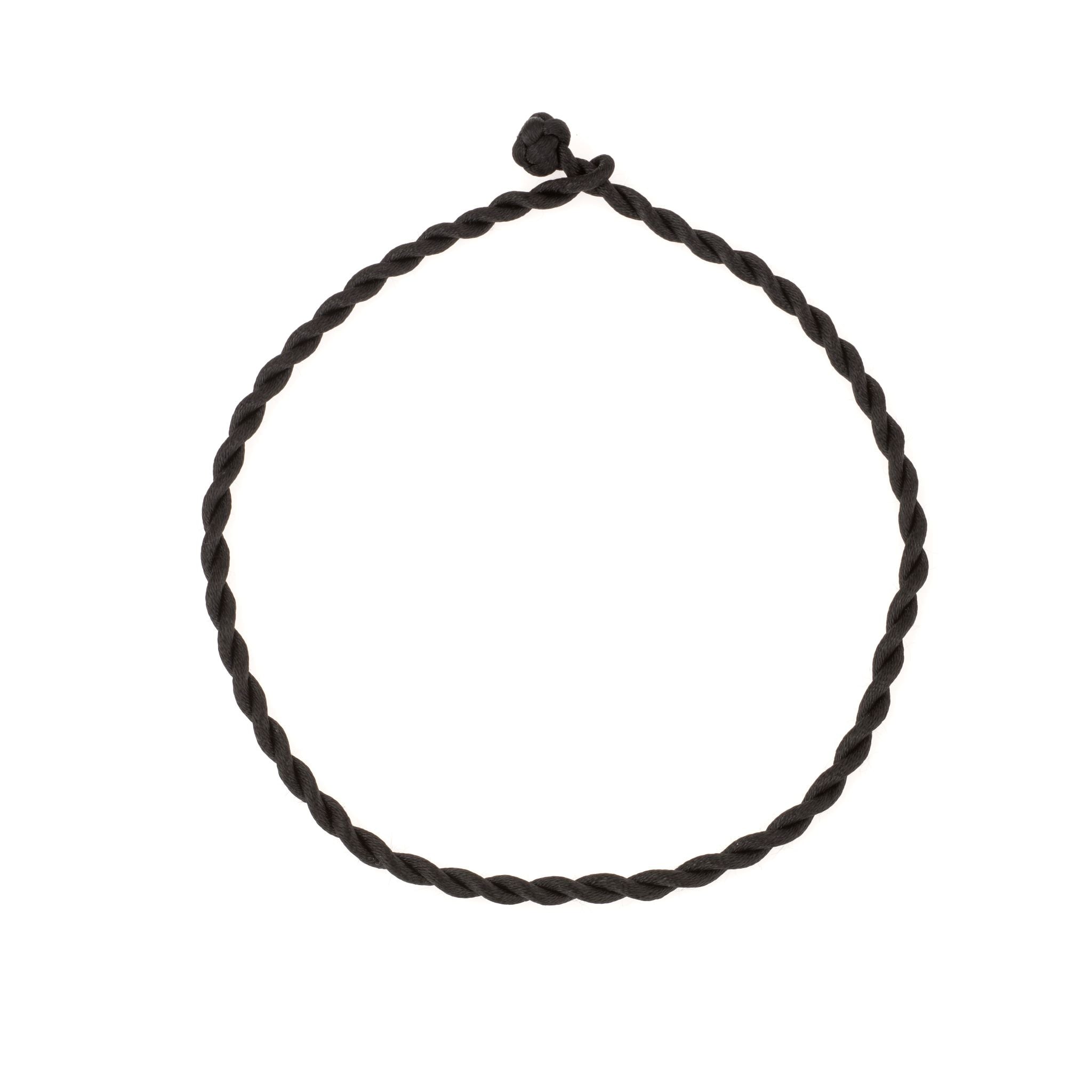 Chunky Twisted Black Satin Cord Necklace for Big Beads