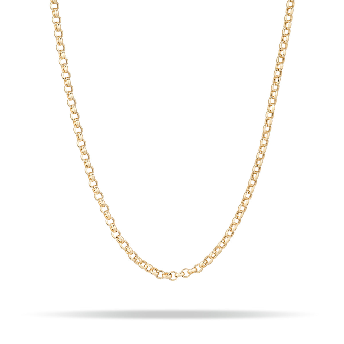 Rectangle Rolo Chain with Diamond Clasp