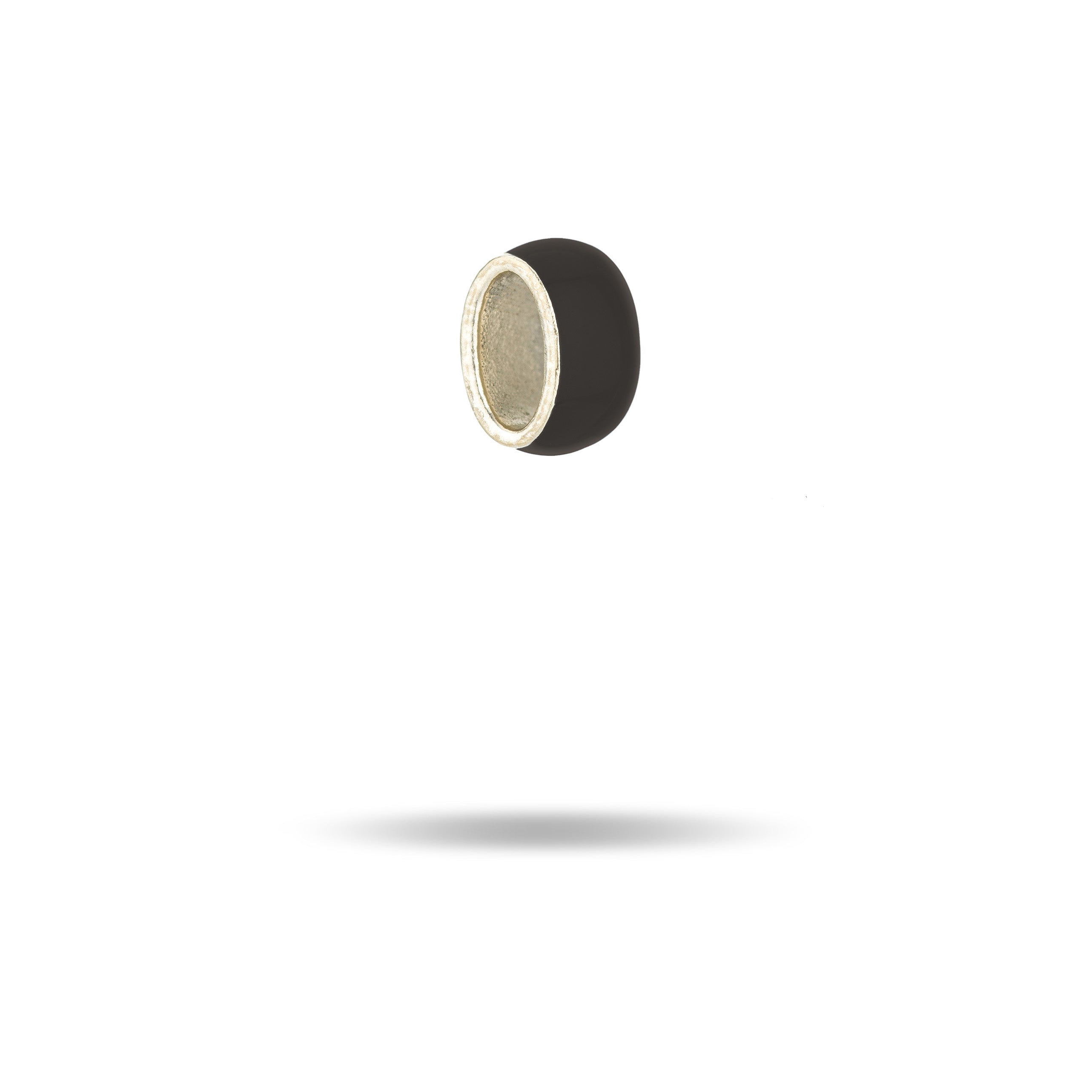 Wide Black Enamel Mini Bead
