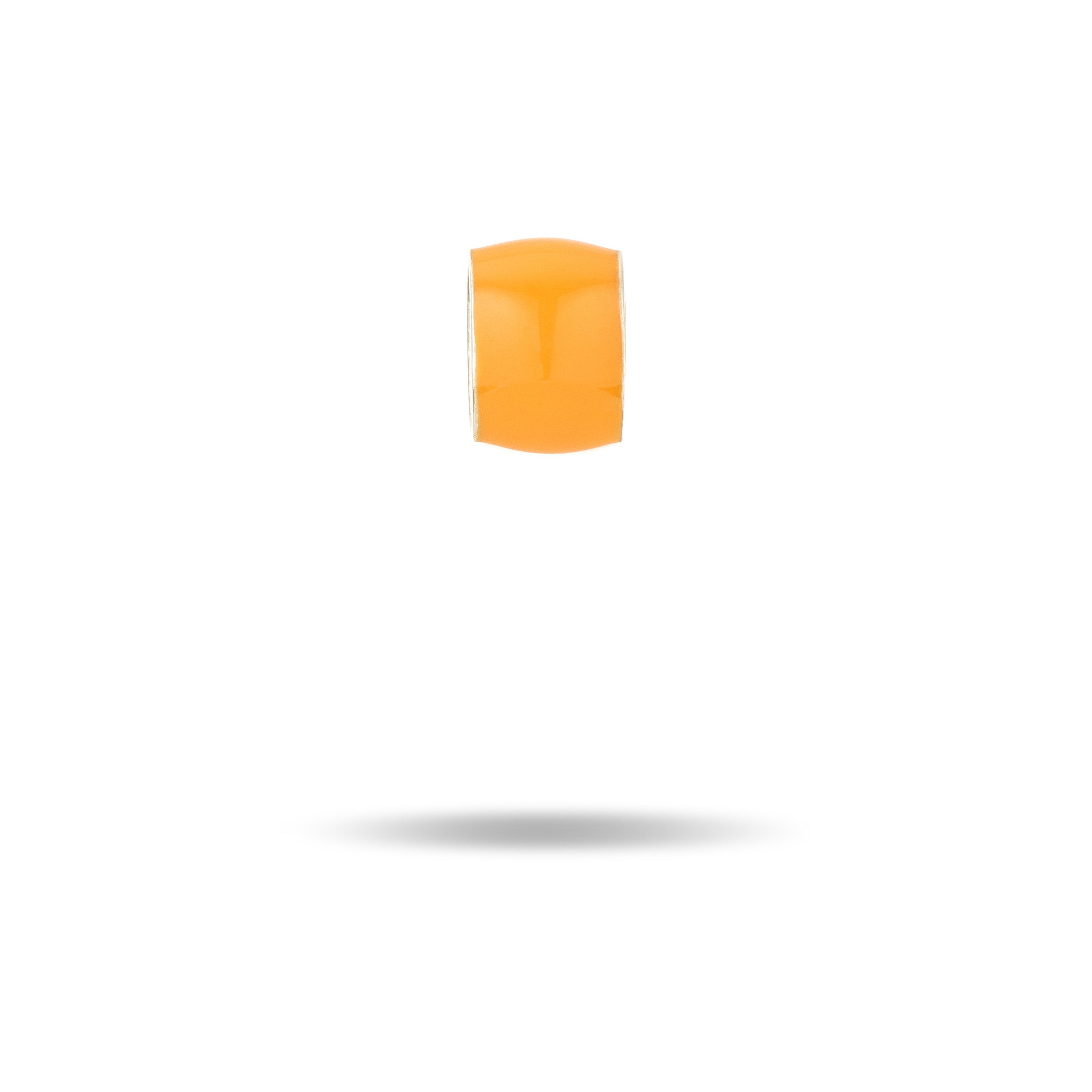 Wide Tangerine Enamel Mini Bead