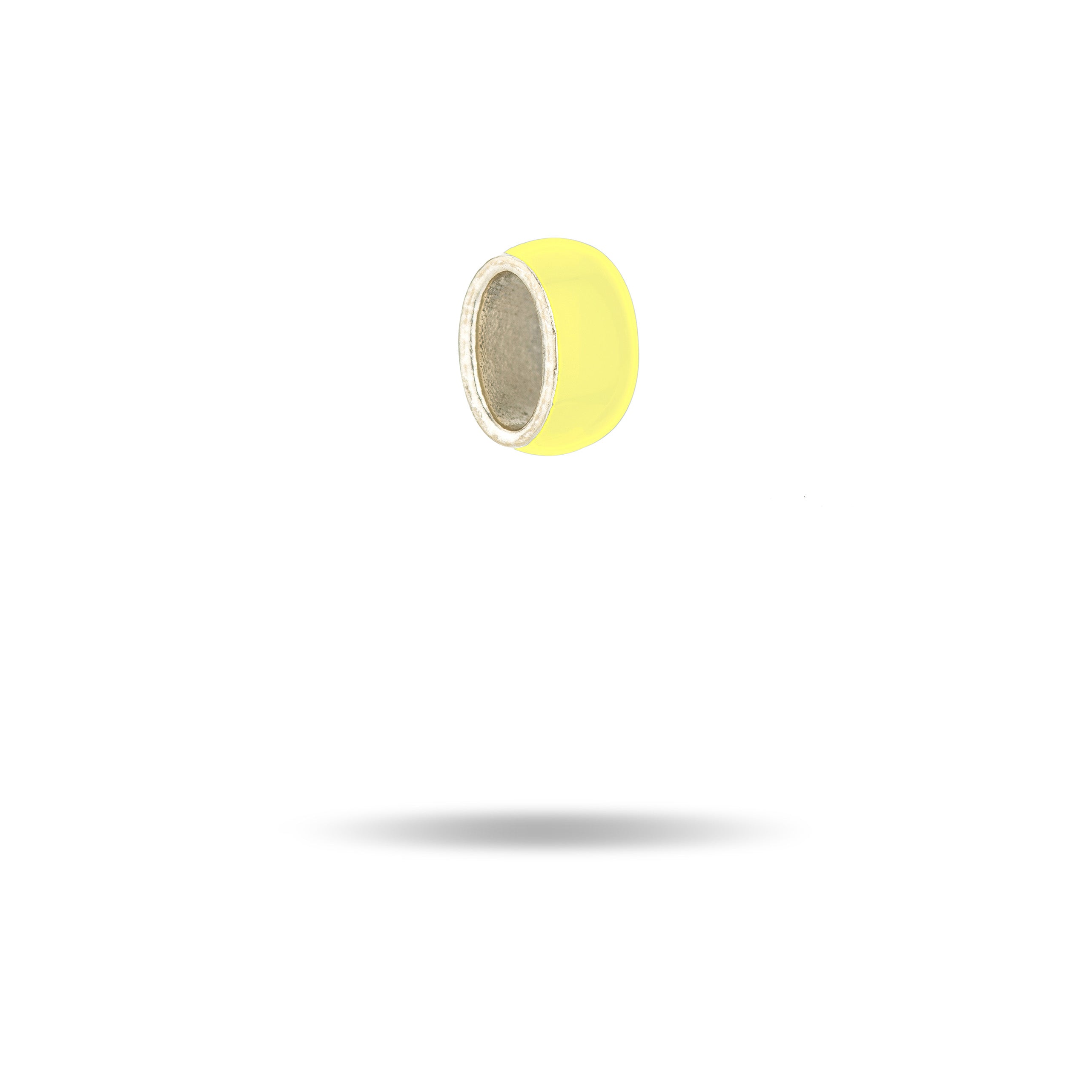Wide Yellow Enamel Mini Bead