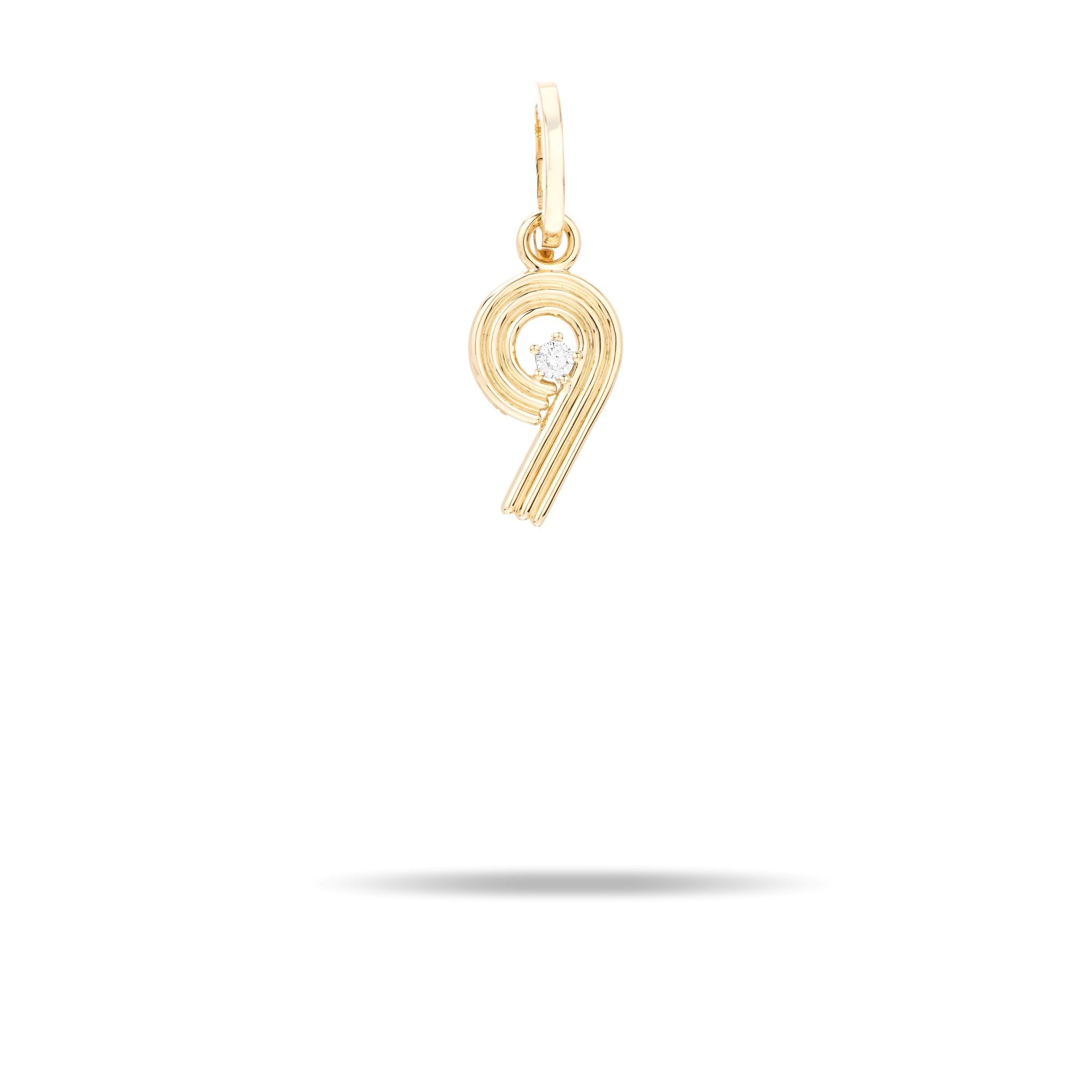 Groovy Diamond Number Hinged Charm