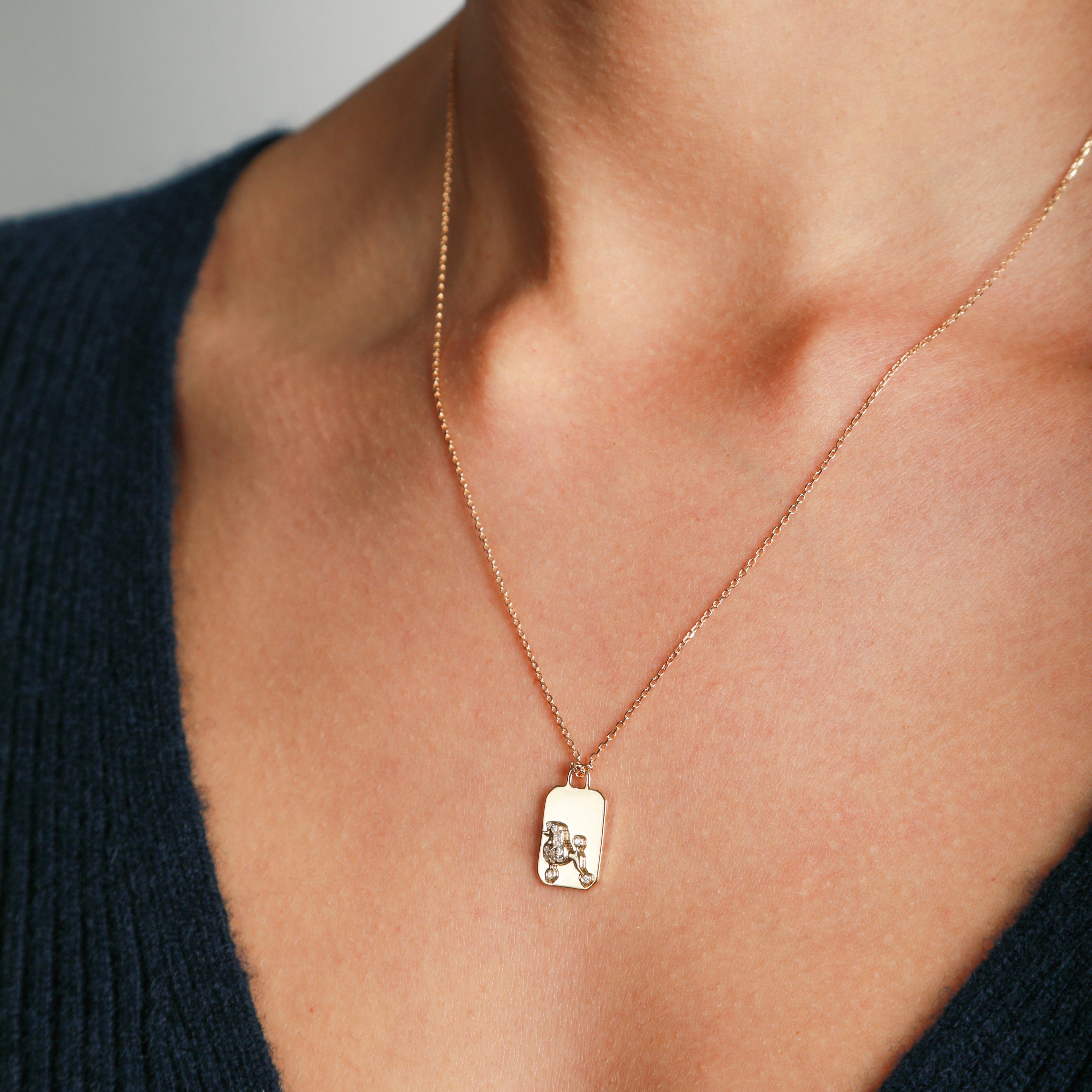 Pavé Diamond Dachshund Necklace