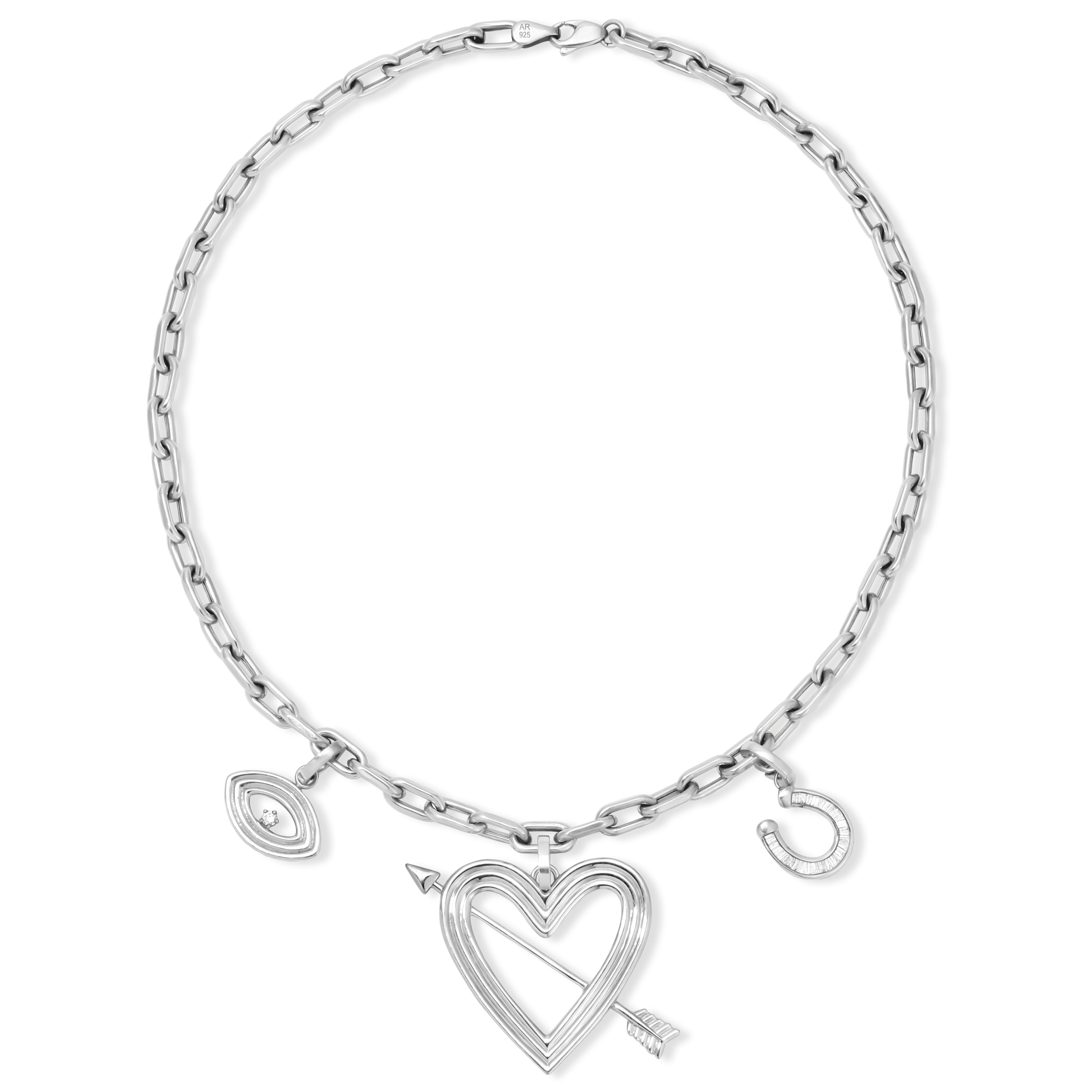 Lucky in Love Luxe Charm Necklace in Sterling Silver