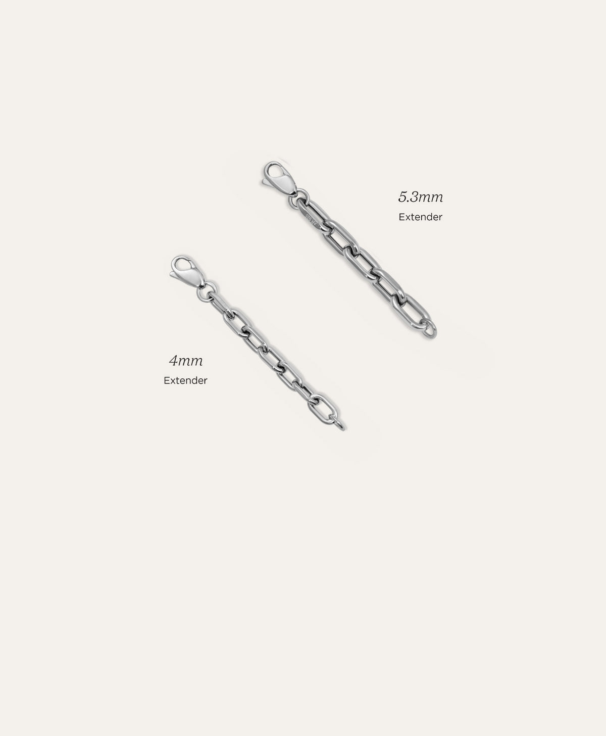 4mm Italian Chain Link Extender in Sterling Silver