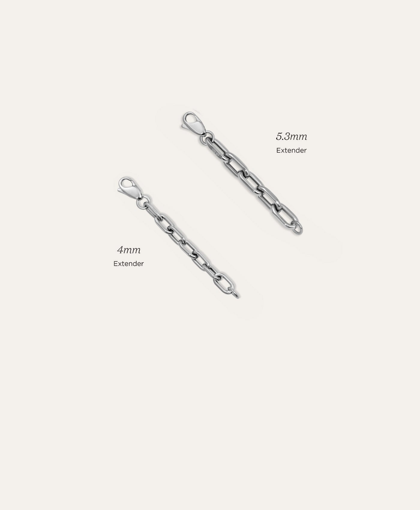 4mm Italian Chain Link Extender in Sterling Silver