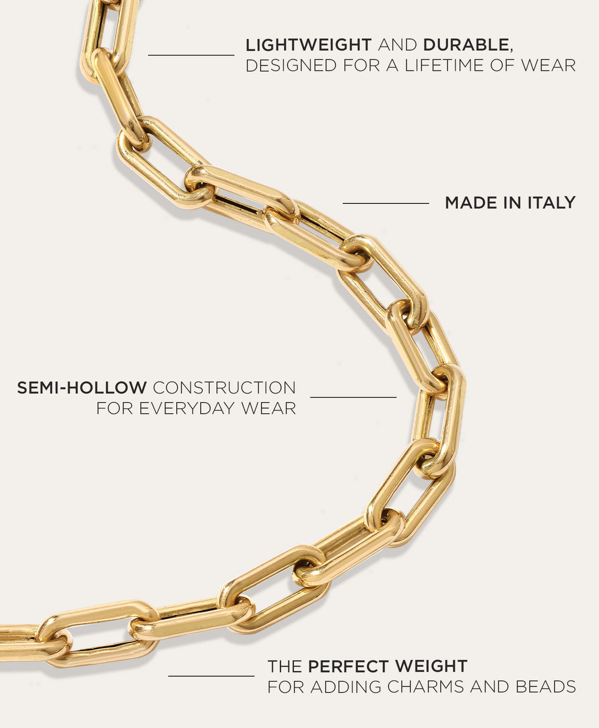 4mm Italian Chain Link Necklace