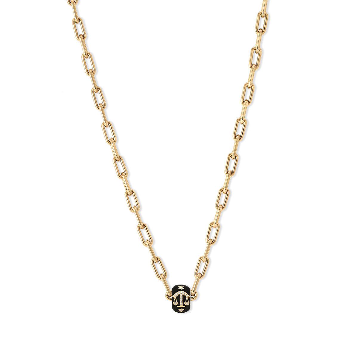 Zodiac Ceramic & Diamond Big Bead Necklace