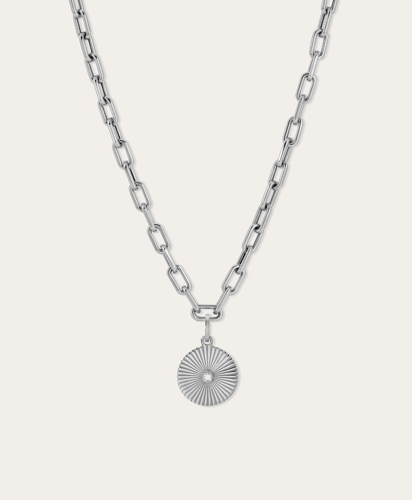 Groovy Diamond Rays Hinged Charm in Sterling Silver