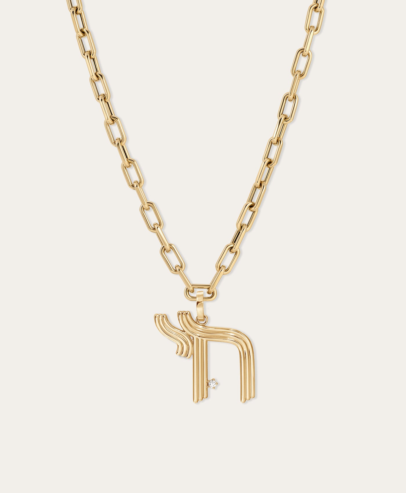 Groovy XL Diamond Chai Hinged Charm