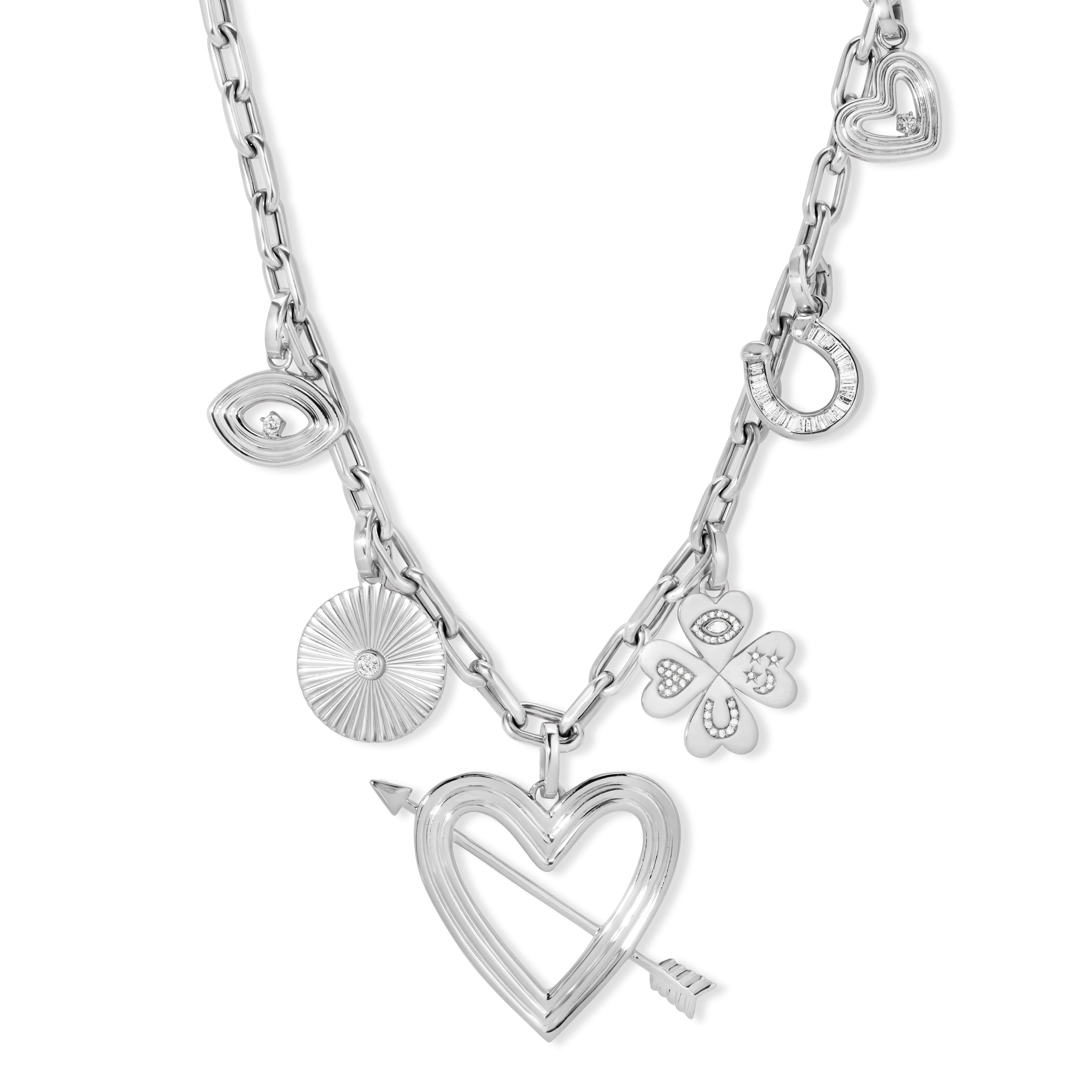 Eye Love Luck Luxe Charm Necklace in Sterling Silver