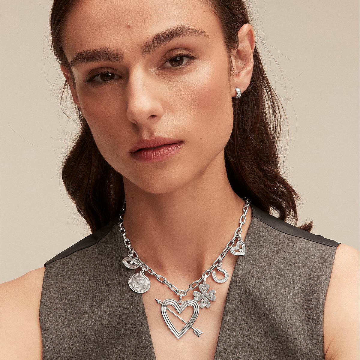 Eye Love Luck Luxe Charm Necklace in Sterling Silver