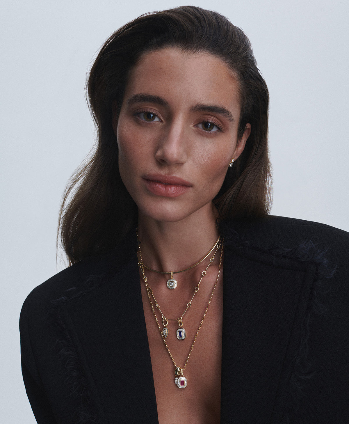 Deco Diamond + Ruby Hinged Charm