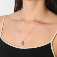 One of a Kind Diamond Checkerboard Curb Necklace