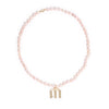 Chunky Pink Seed Pearl Initial Necklace