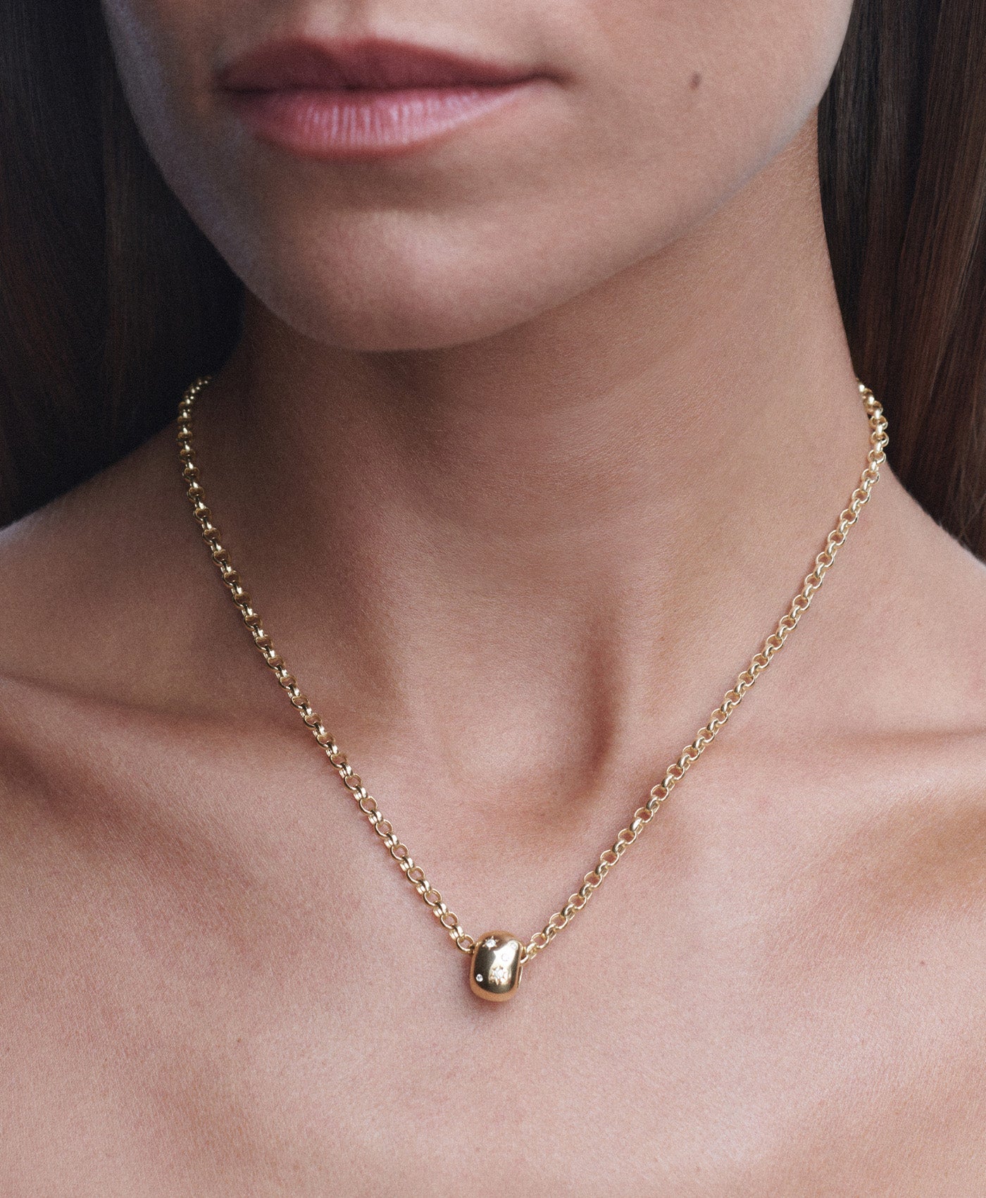 Celestial Big Bead in 9k Gold with Pavé Diamonds | Adina Reyter