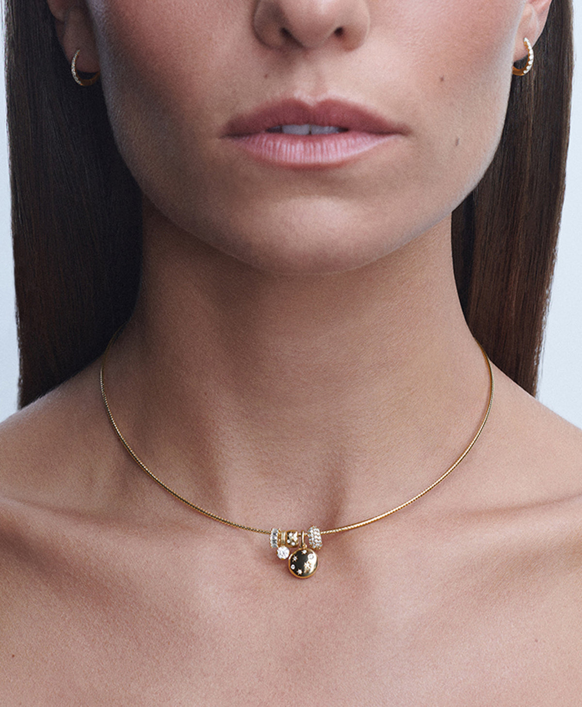 Celestial Diamond Mini Charm Collar Necklace