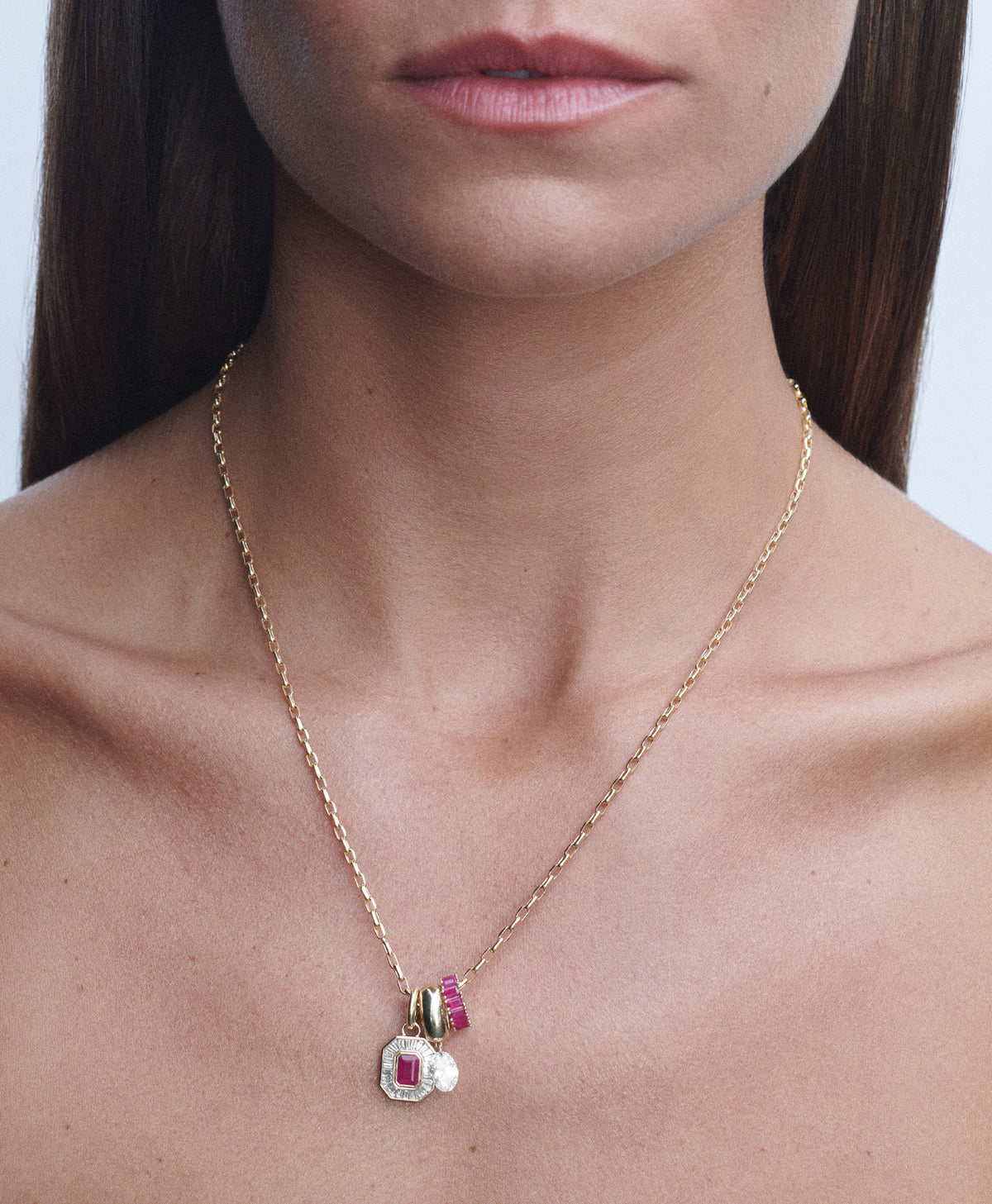 Red-y for Anything Ruby + Diamond Charm Necklace