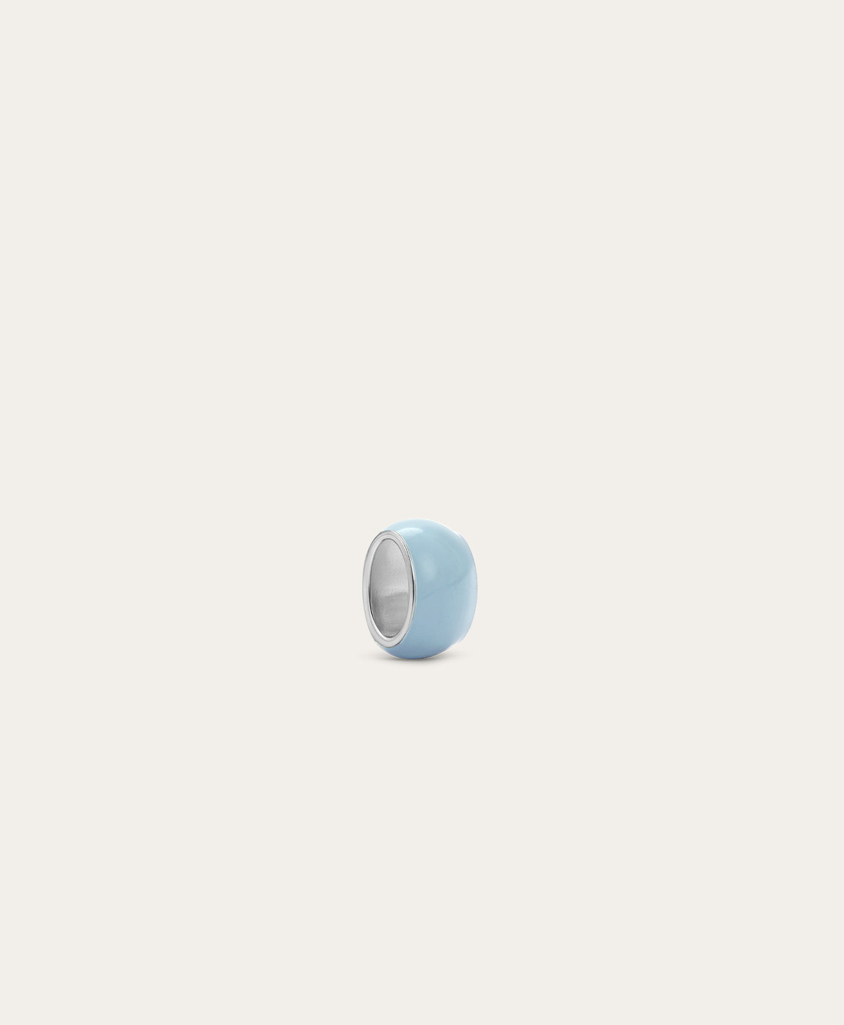 Wide Arctic Blue Enamel Mini Bead