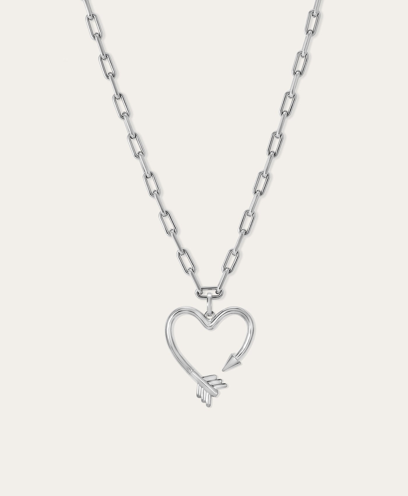 Arrow Heart Hinged Charm in Sterling Silver for Big Beads
