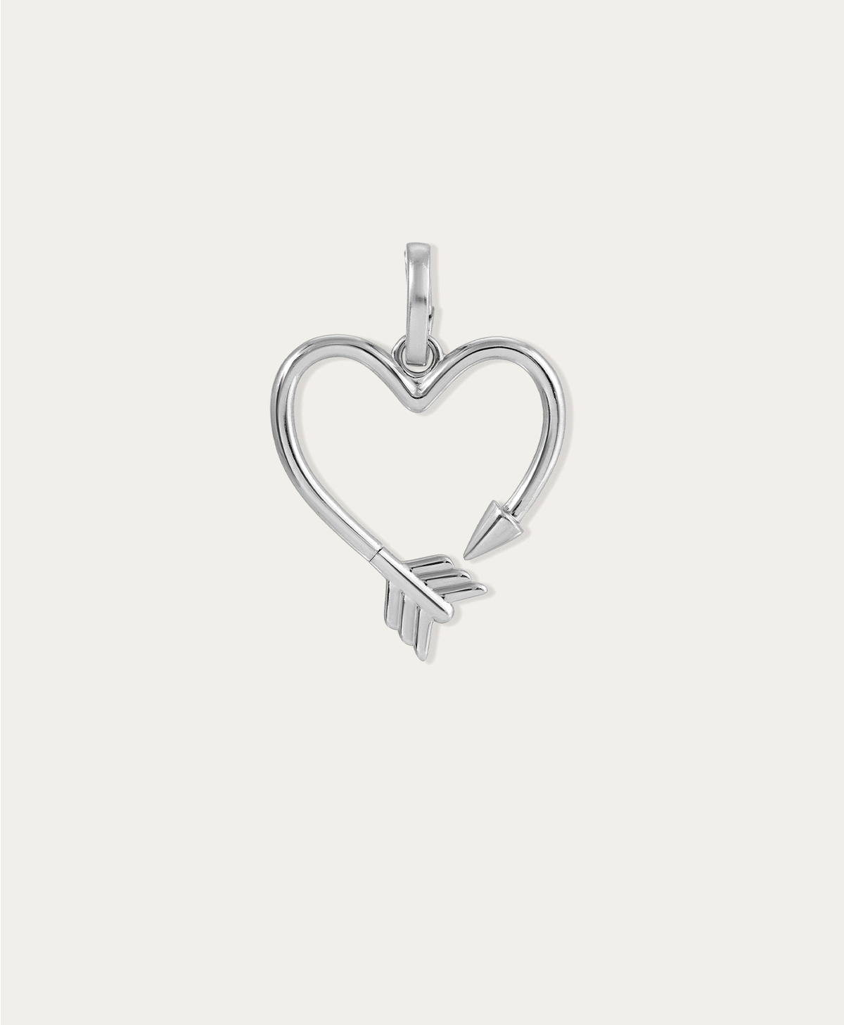 Arrow Heart Hinged Charm for Mini Beads in Sterling Silver