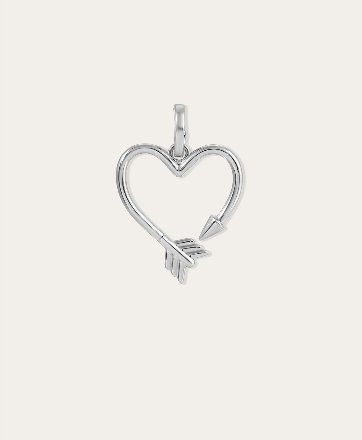 Arrow Heart Hinged Charm for Mini Beads in Sterling Silver