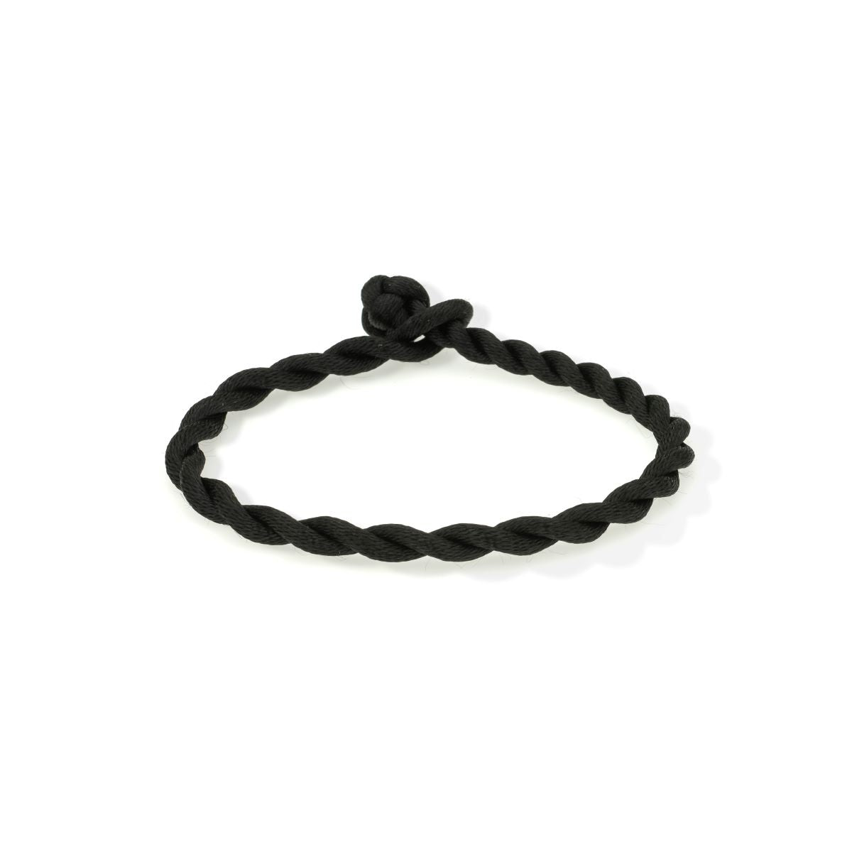 Chunky Twisted Black Silk Cord Bracelet