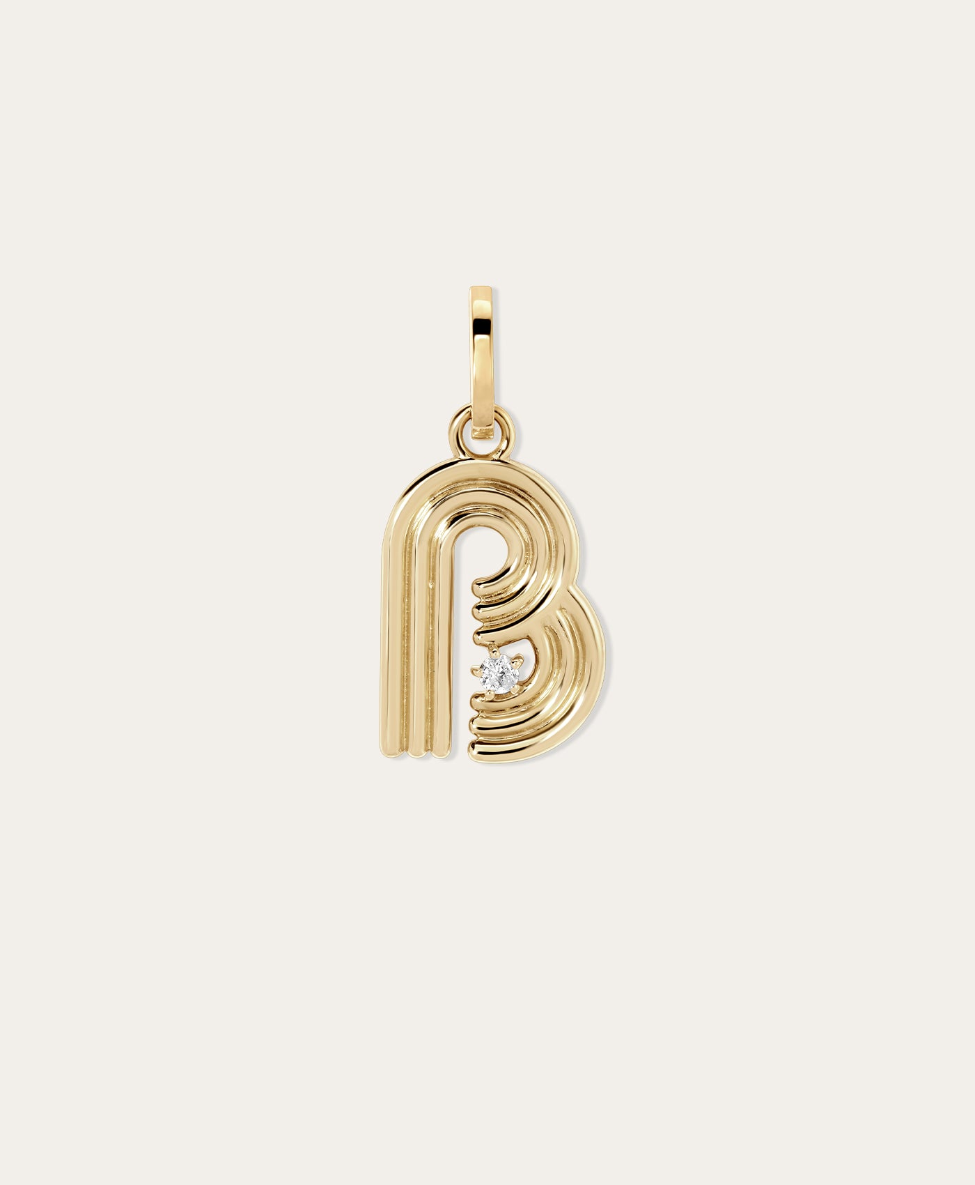 Groovy Diamond Initial Hinged Charm