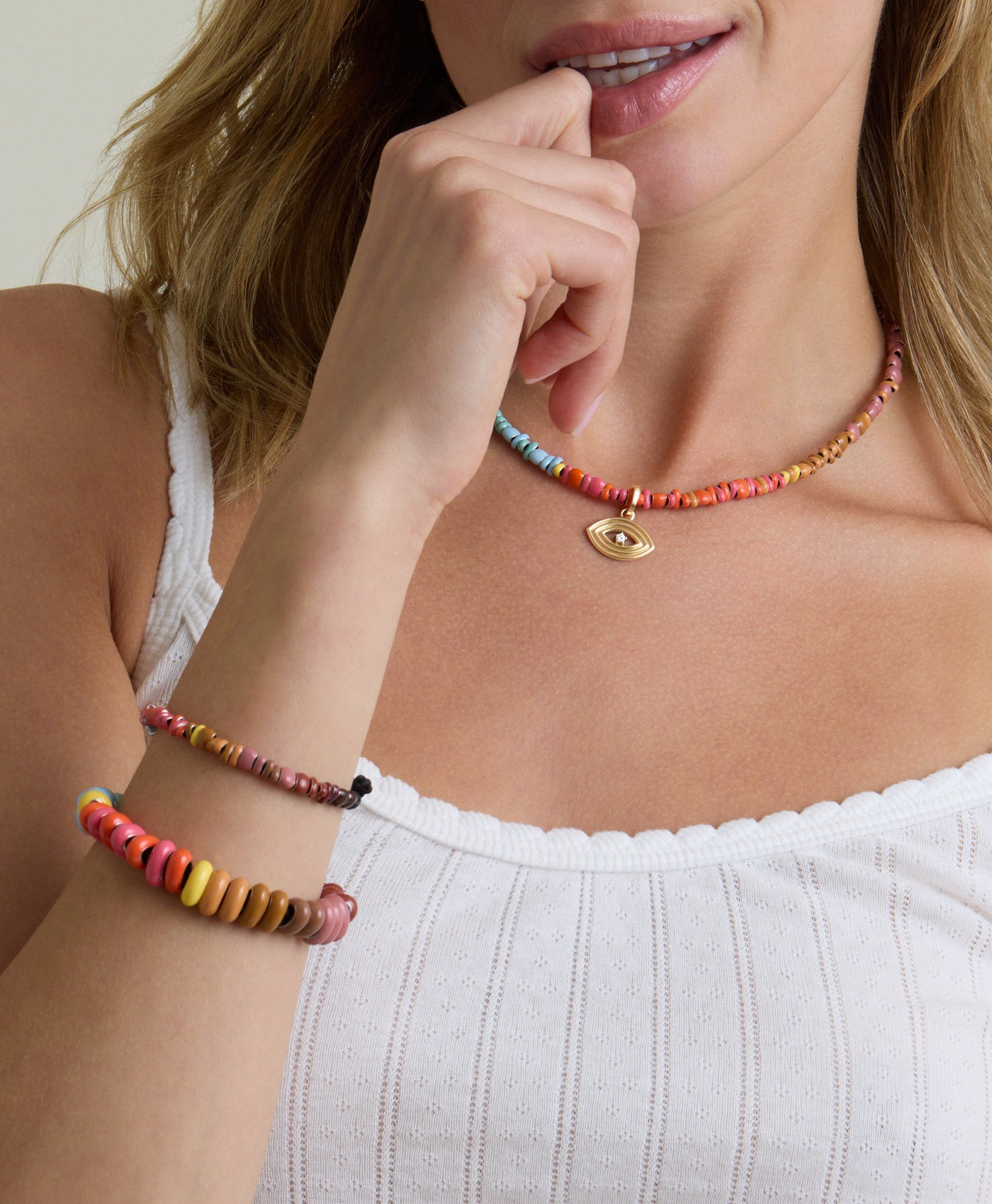 Big Sky Big Bead Enamel Bracelet by Adina Reyter