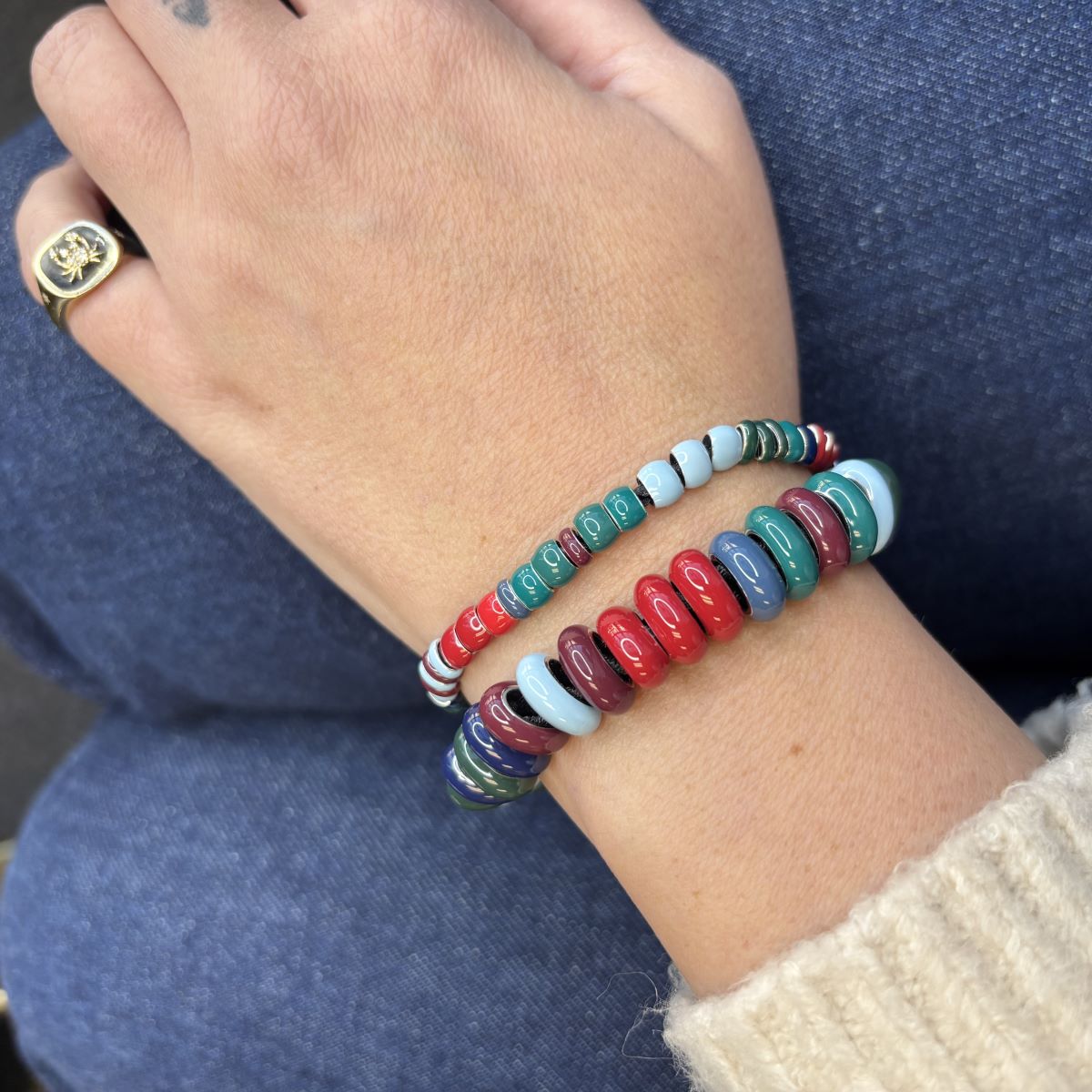 Mini Bead Festive Full Enamel Bracelet