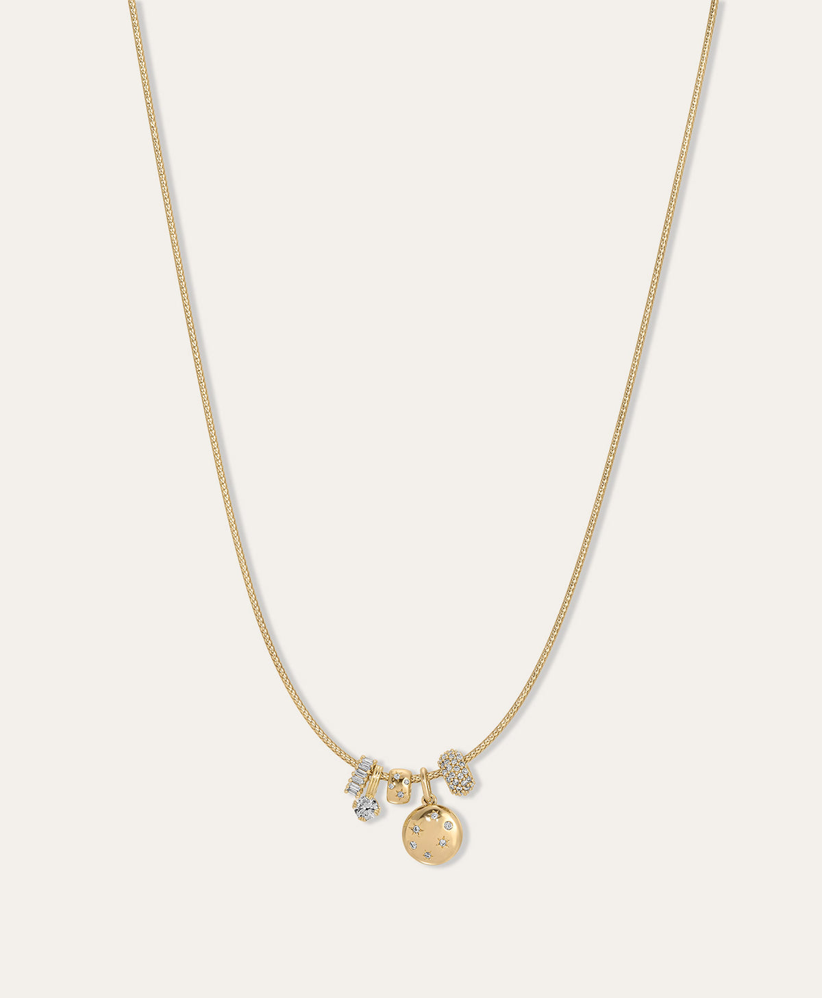 Celestial Diamond Mini Charm Collar Necklace