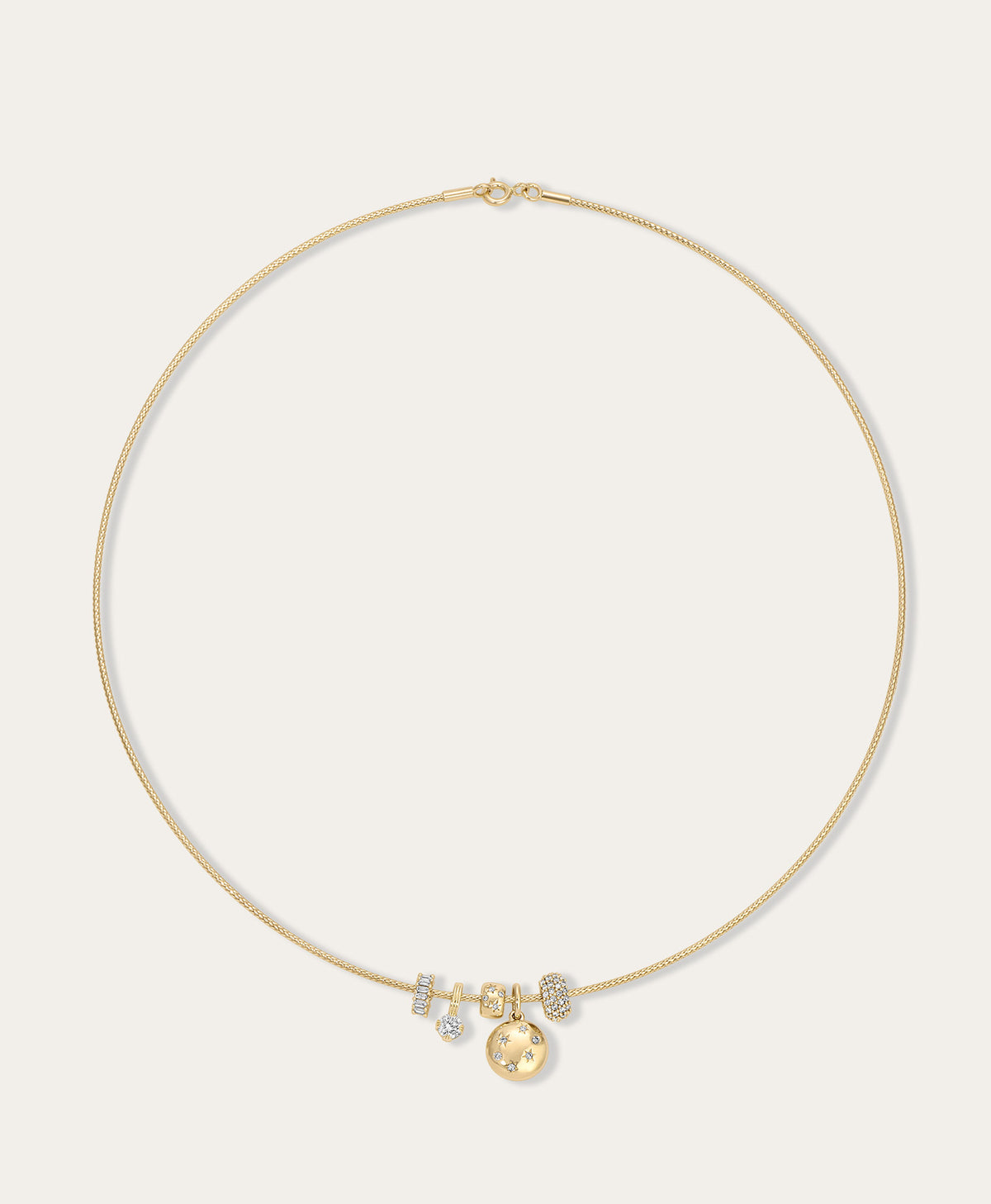 Celestial Diamond Mini Charm Collar Necklace